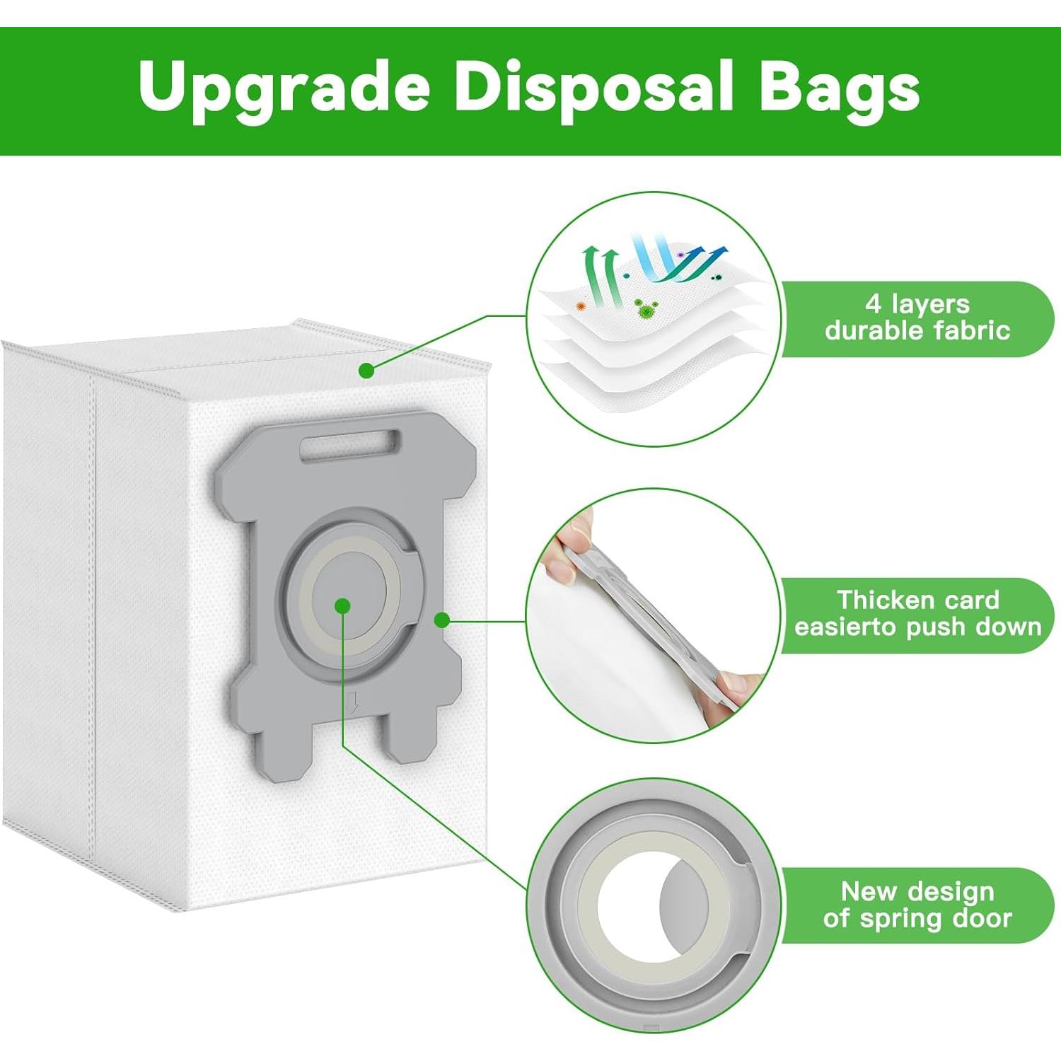 Paquete de 12 bolsas de desecho NautDuty para aspiradoras i3, i4, i7, j7, s9