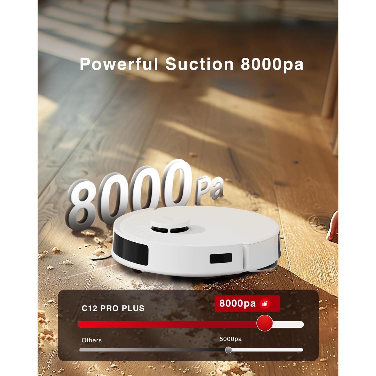 Aspiradora Robot Yeedi C12 con Kit Buddy - 8000Pa Succión