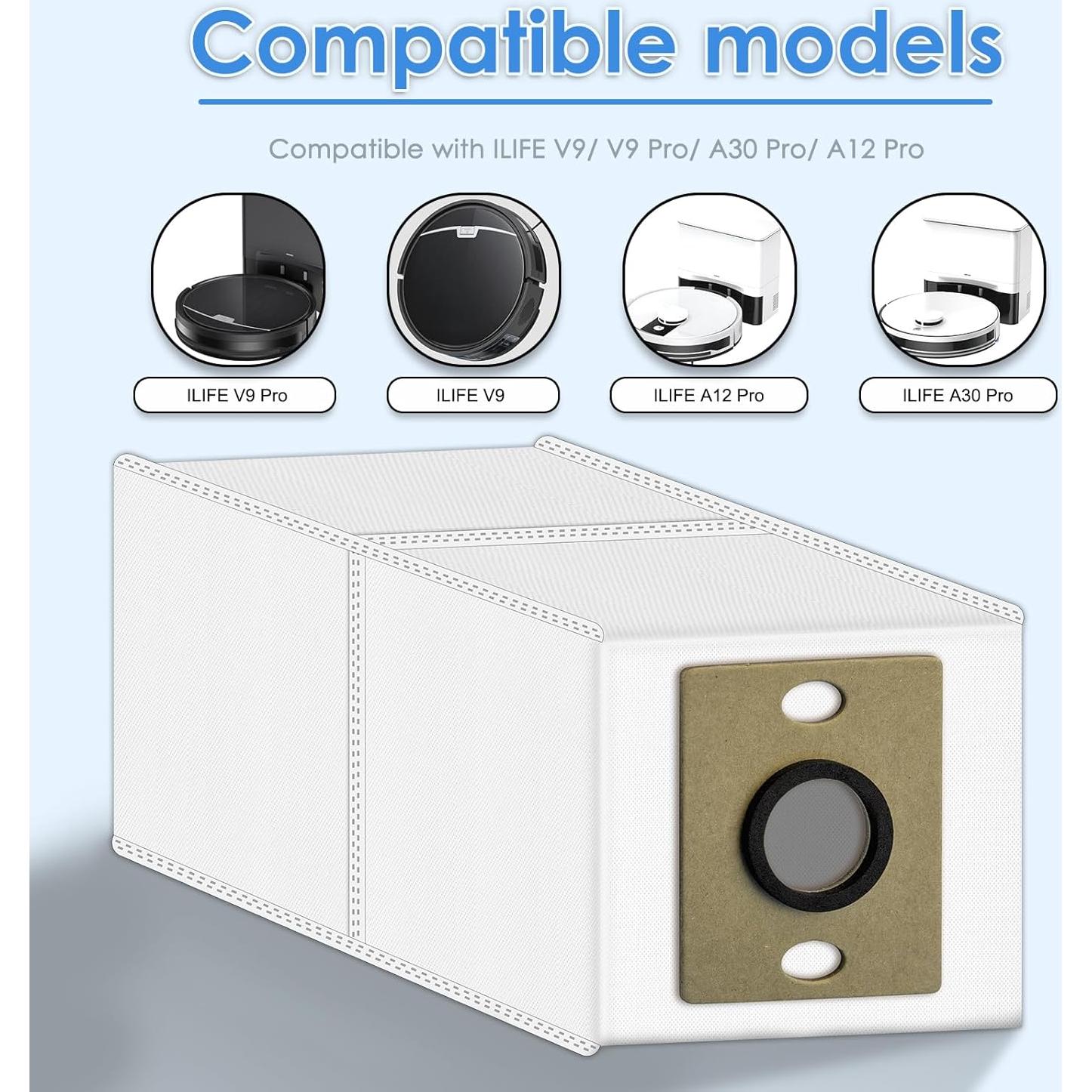 Bolsas de Repuesto para Aspiradora ILIFE V9 Pro A12 Pro - 10 Piezas