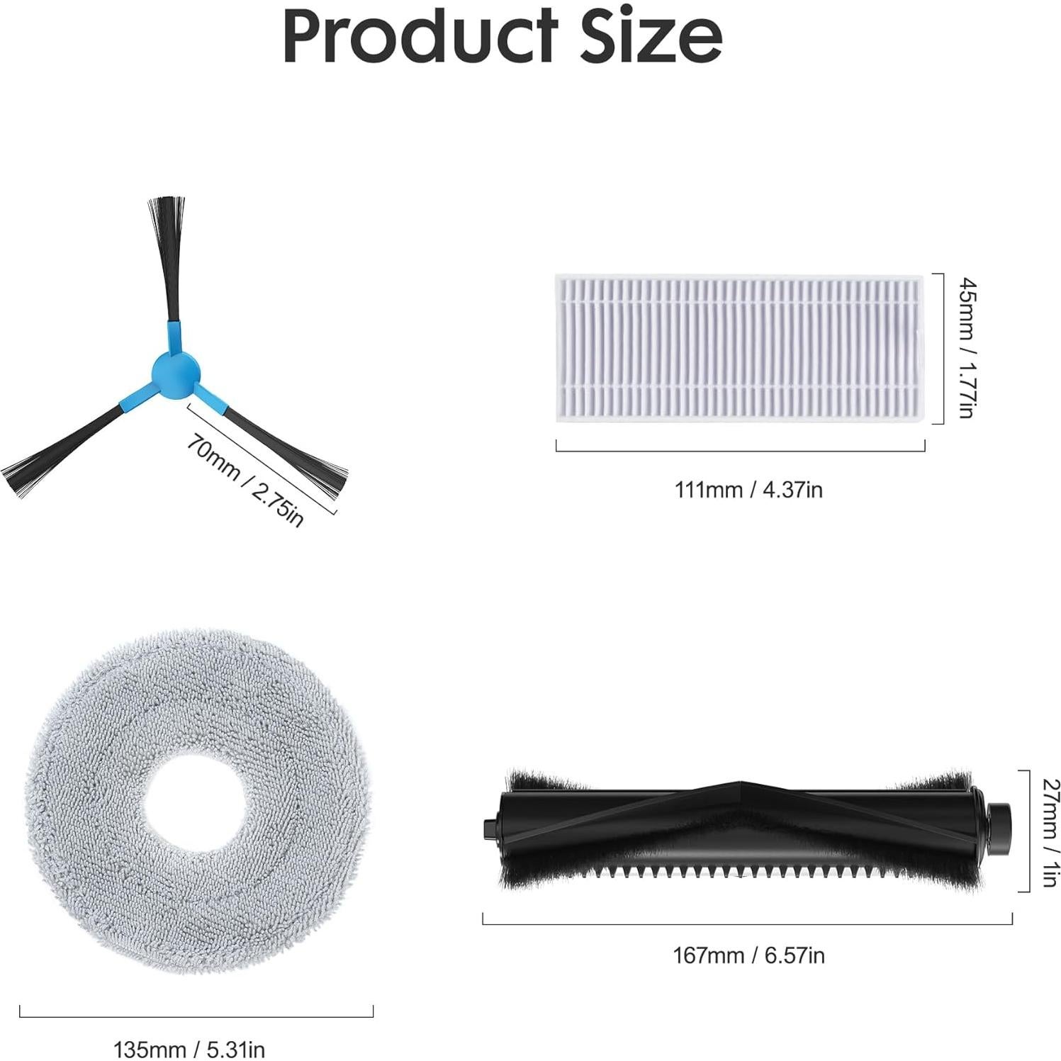 V5 Robot Vacuum and Mop with Self-Empty Base + 4 Side Brushes, 4 Mop Cloth Pads, 4 Vacuum Dust Bags, 4 Hepa Filters