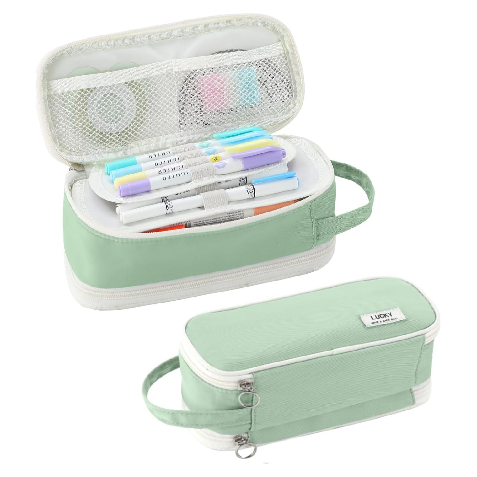 Estuche Grande Tergopa Verde Organizador de Papelería