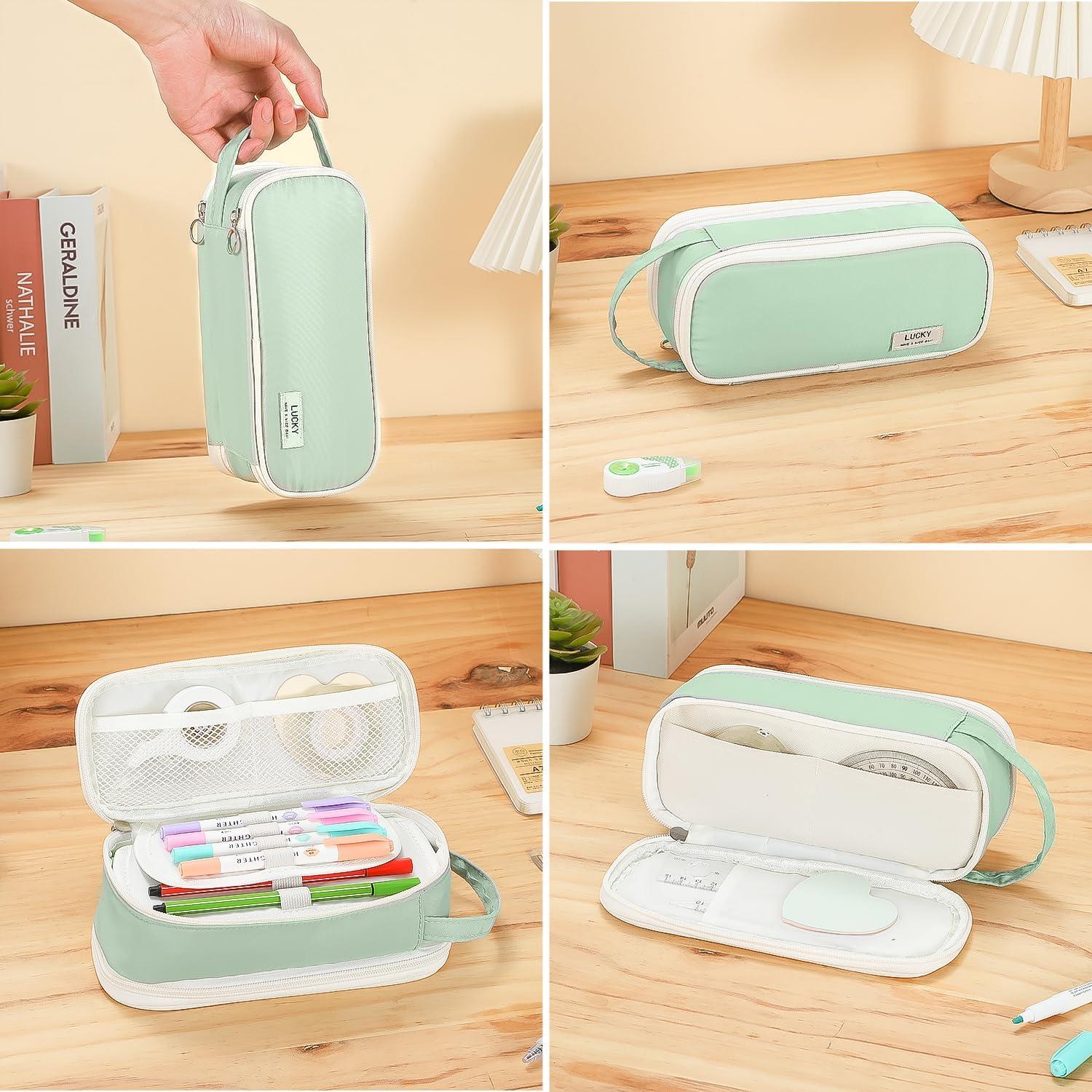 Estuche Grande Tergopa Verde Organizador de Papelería