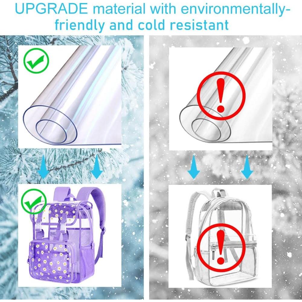 Mochila Transparente FTJCF 3 Piezas 20L Margarita Púrpura