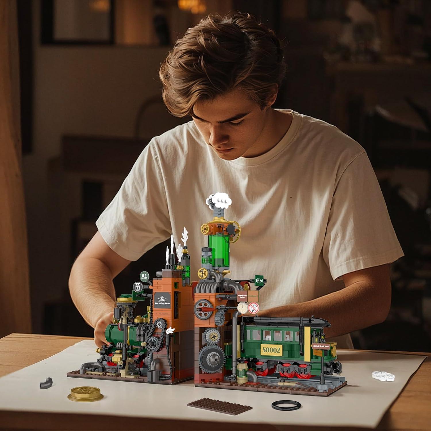 Set de Construcción Tren de Vapor Medieval 1379 Piezas