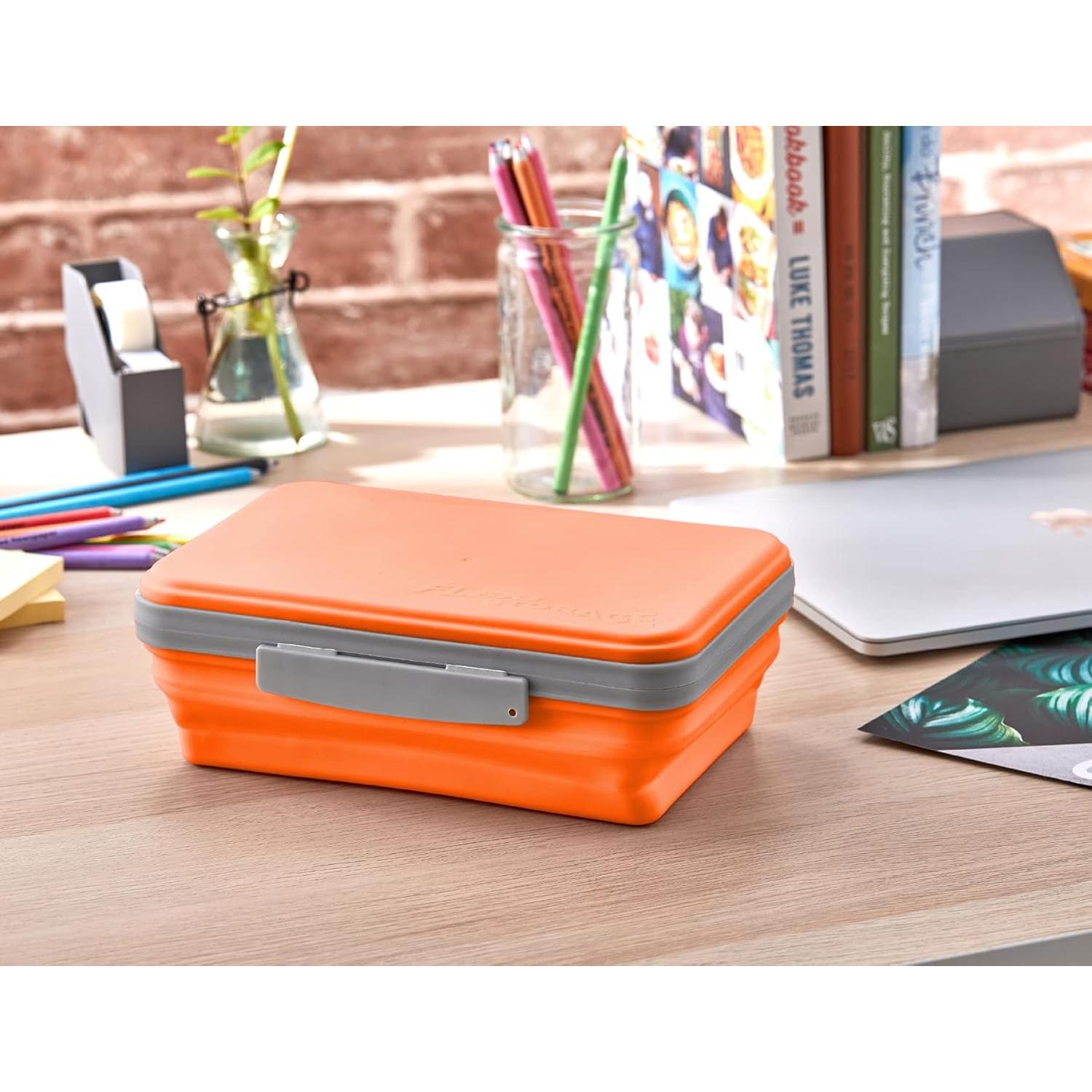 Caja de Almacenamiento Flexi It's Academic Naranja Plegable