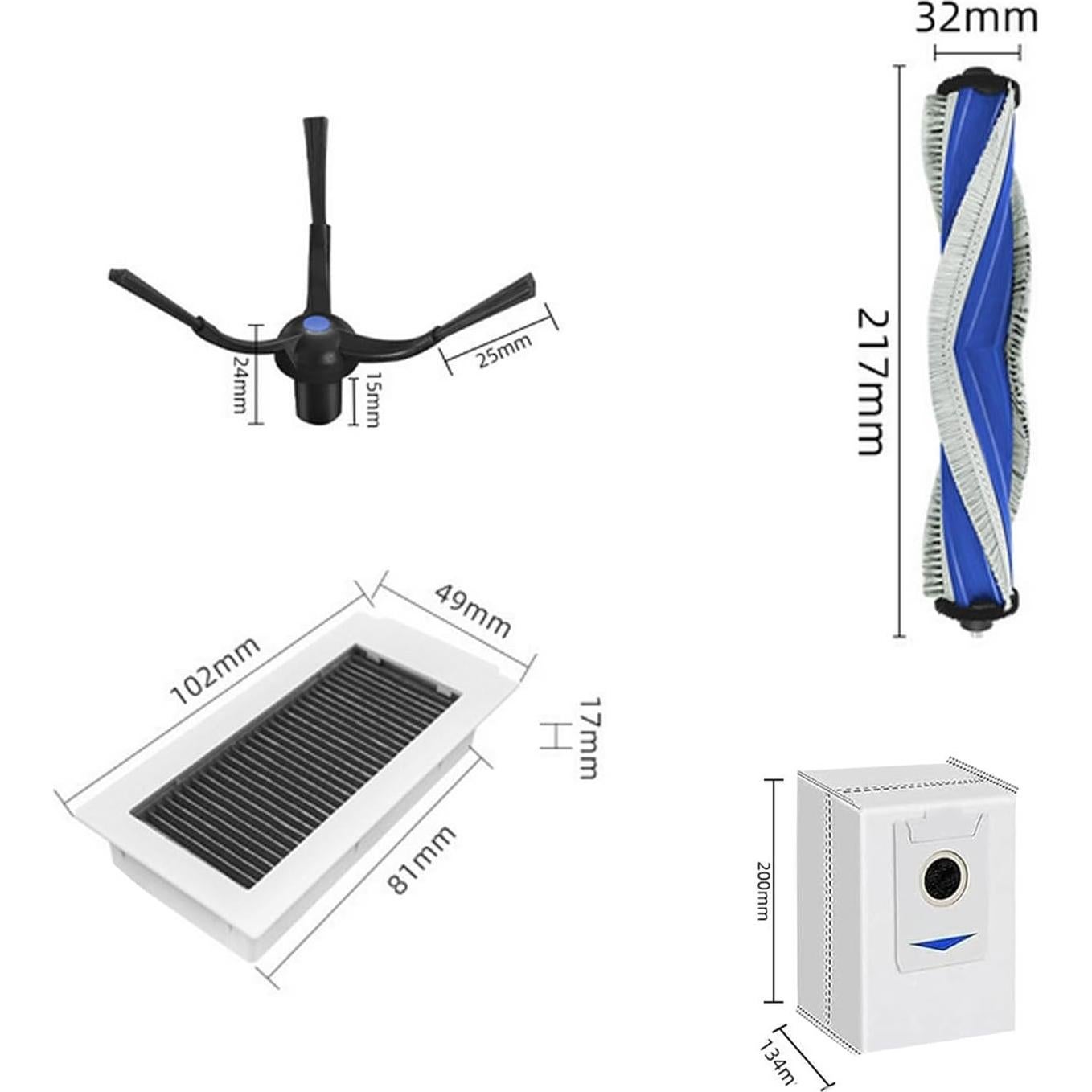 Kit de Repuesto 14 en 1 para Aspiradora Ecovacs Deebot X5 Pro
