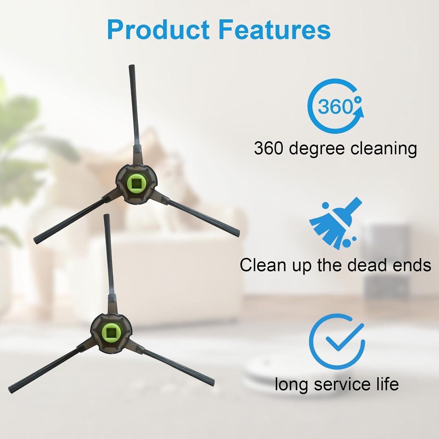 Kingsea Accessories Kit Vacuum Replacement Parts Compatible with Airrobo P30 Robot Vacuum Cleaner, 1 Roller Brush, 6 Side Brushes, 4 HEPA Filters, 4 Mop Pads, 1 Cleaning Brush