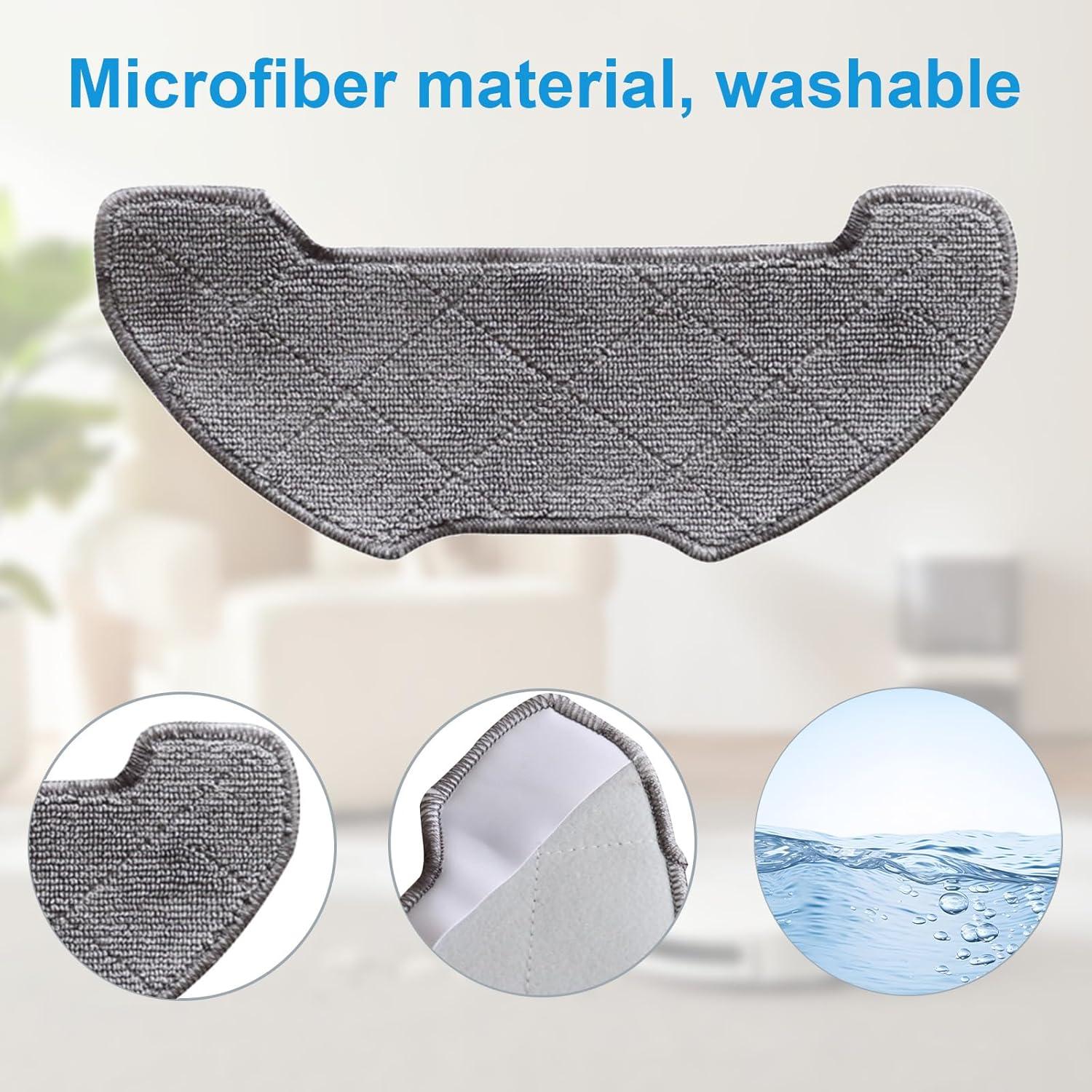 Kingsea Accessories Kit Vacuum Replacement Parts Compatible with Airrobo P30 Robot Vacuum Cleaner, 1 Roller Brush, 6 Side Brushes, 4 HEPA Filters, 4 Mop Pads, 1 Cleaning Brush