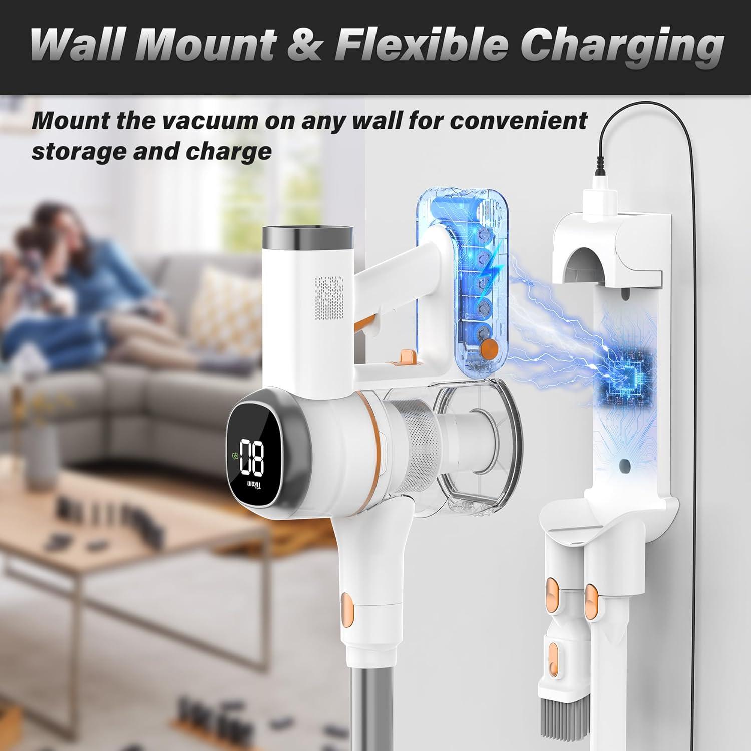 Aspiradora Inalámbrica Tikom V500 450W 40Kpa con Pantalla LED