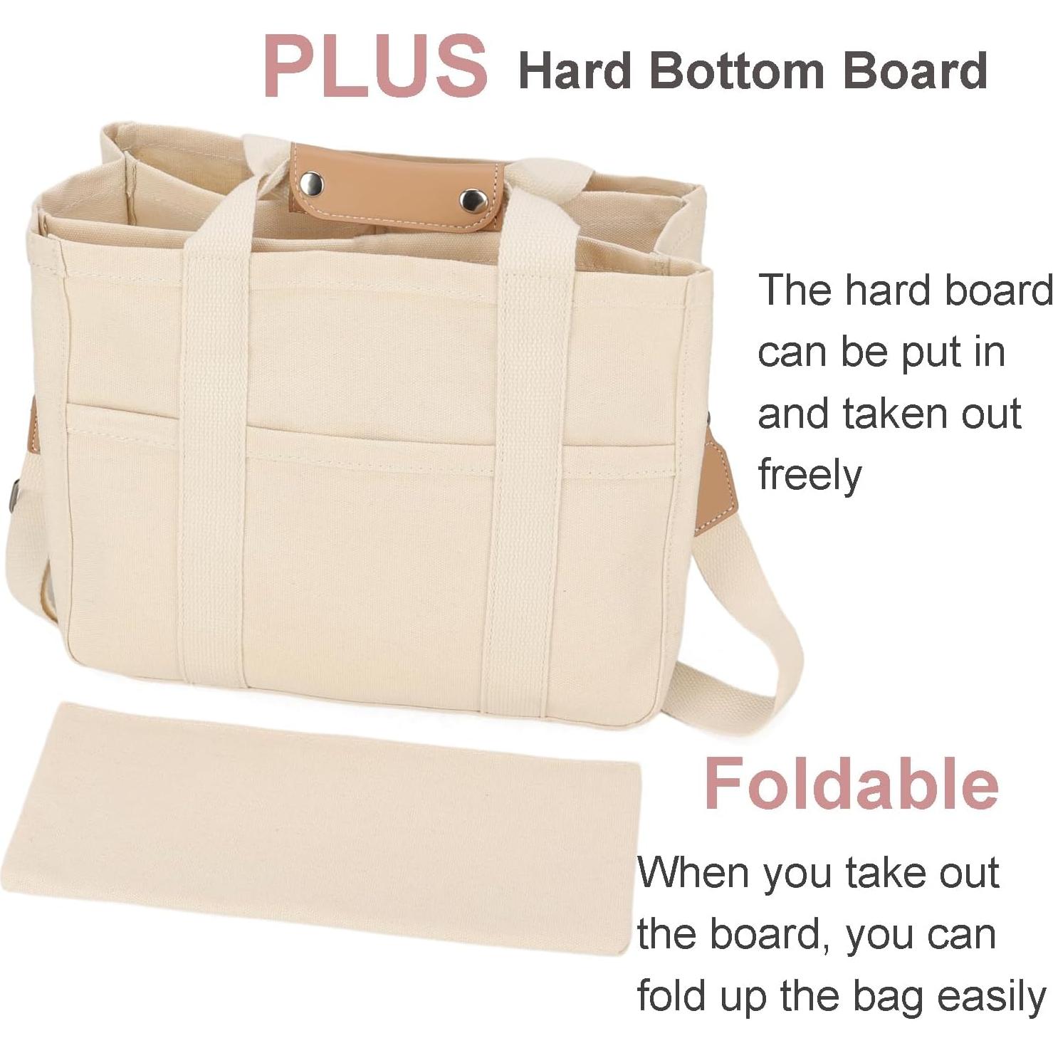 Bolsa Tote de Lona Ligera para Mujeres con Bolsillos