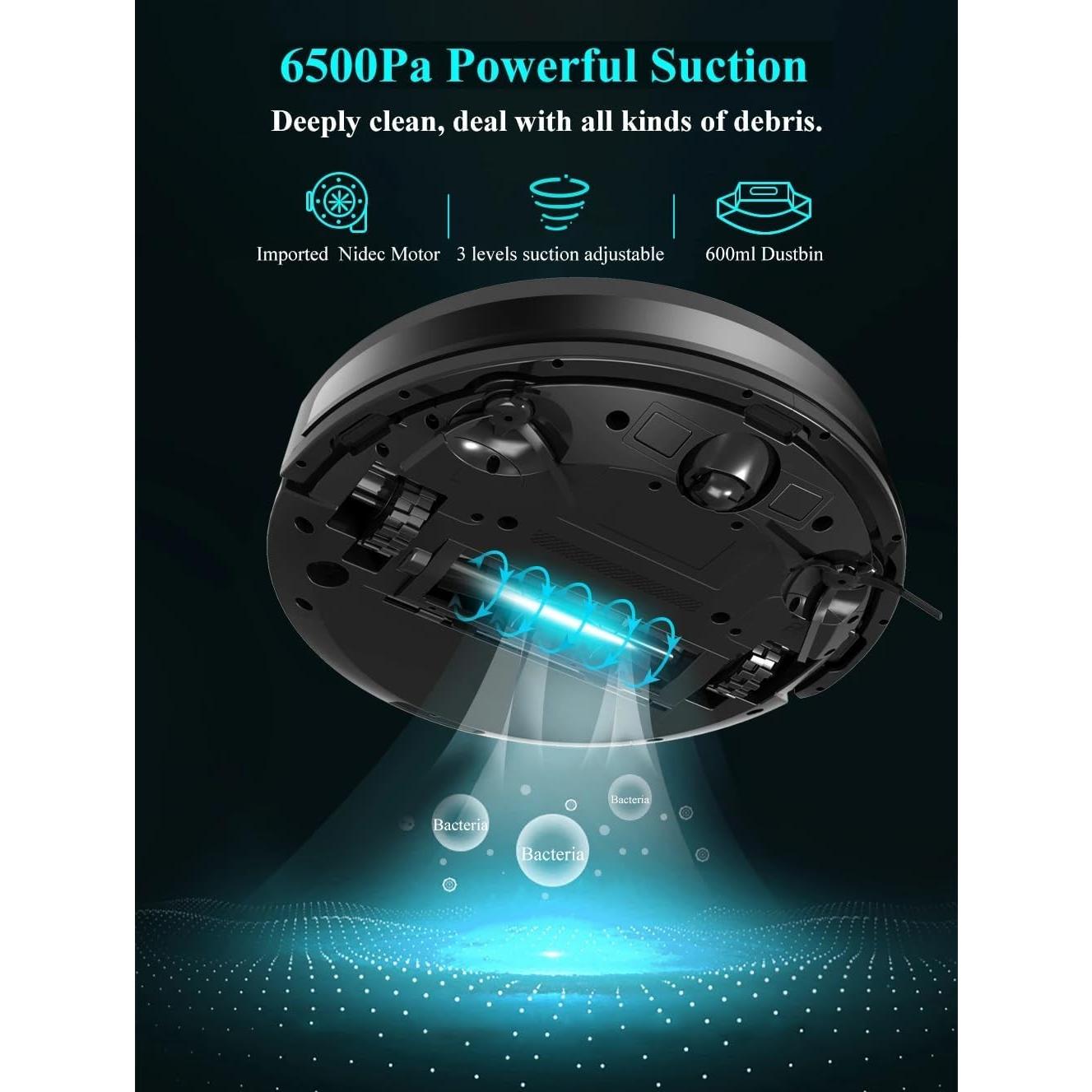 GOWE Robot Vacuum Cleaner, Multiple Floors Maps, Zone Cleaning, Restricted Area Setting for Home Carpet Cleaning