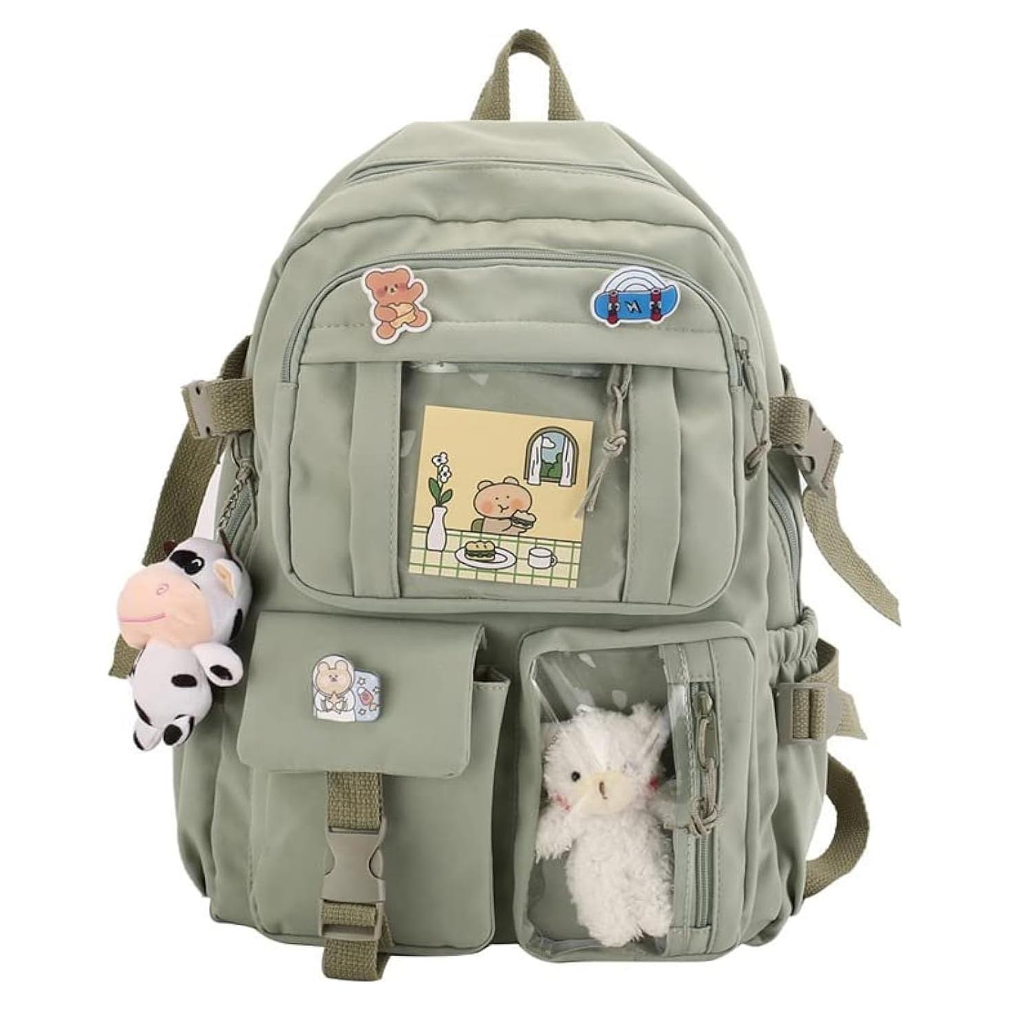 Mochila Escolar Eagerrich Verde-2 25L Impermeable con Accesorios