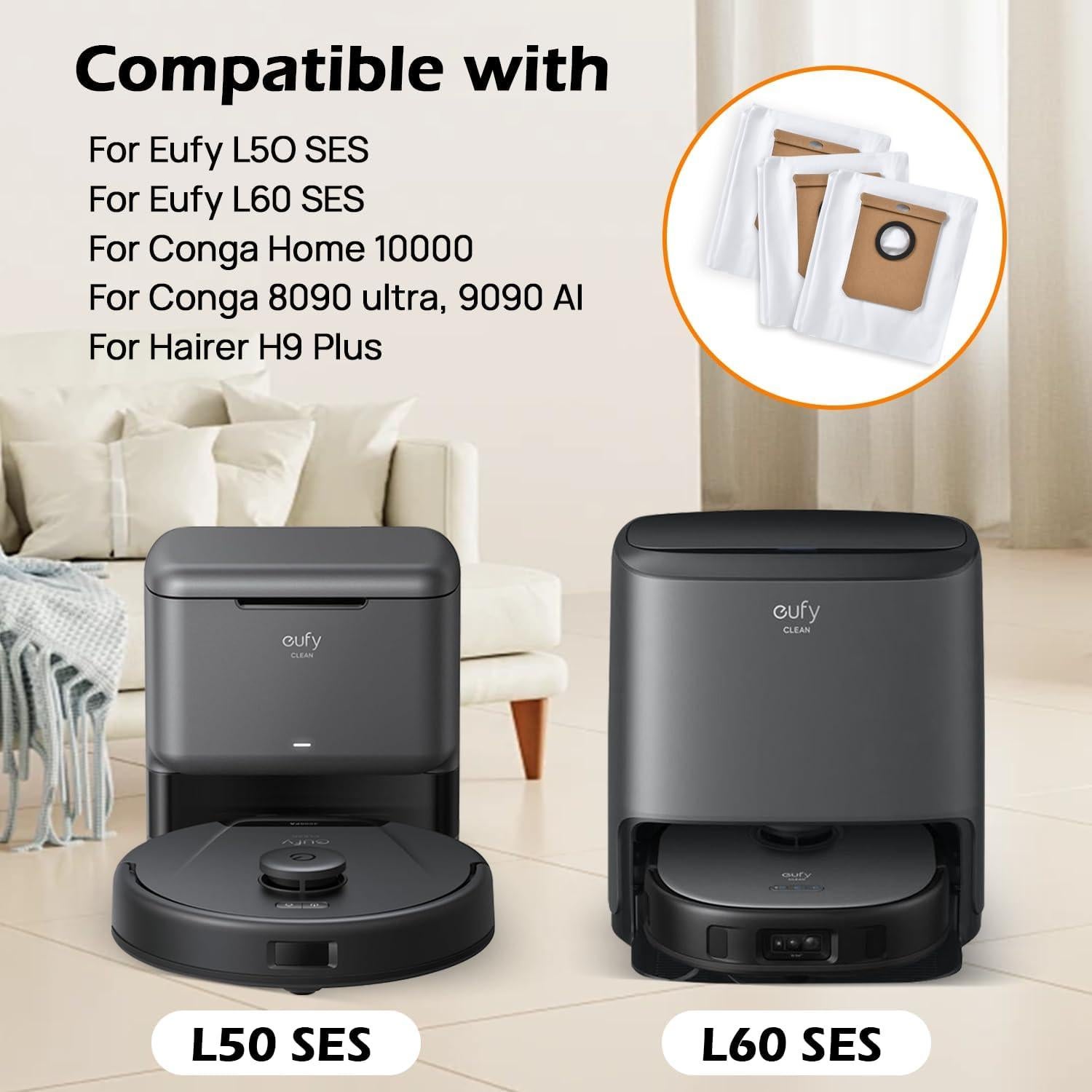 15 Bolsas de Polvo Reemplazo Cigacoal para Eufy L60 y L50