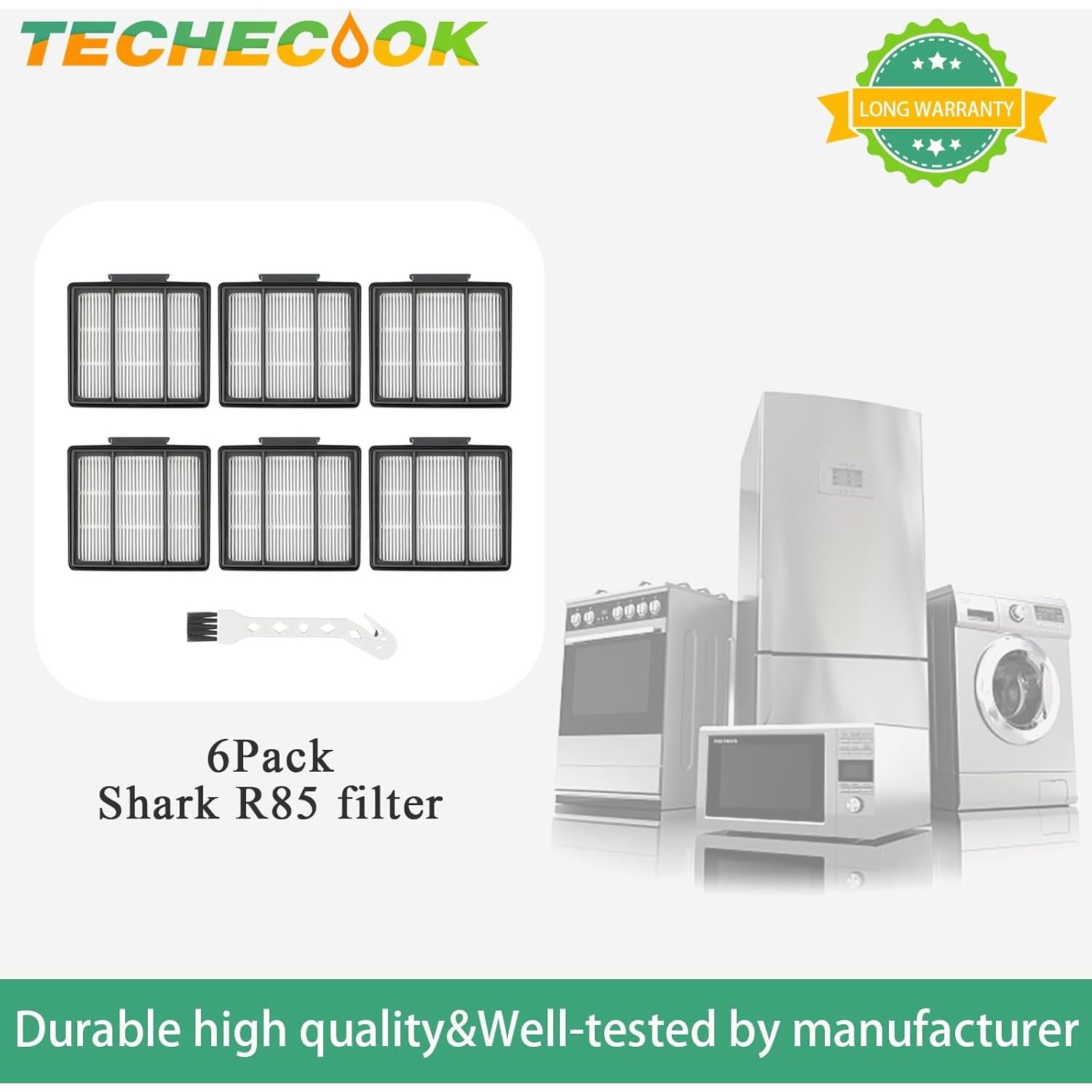 6 Filtros HEPA Techecook RVFFK950 para Aspiradora Shark ION