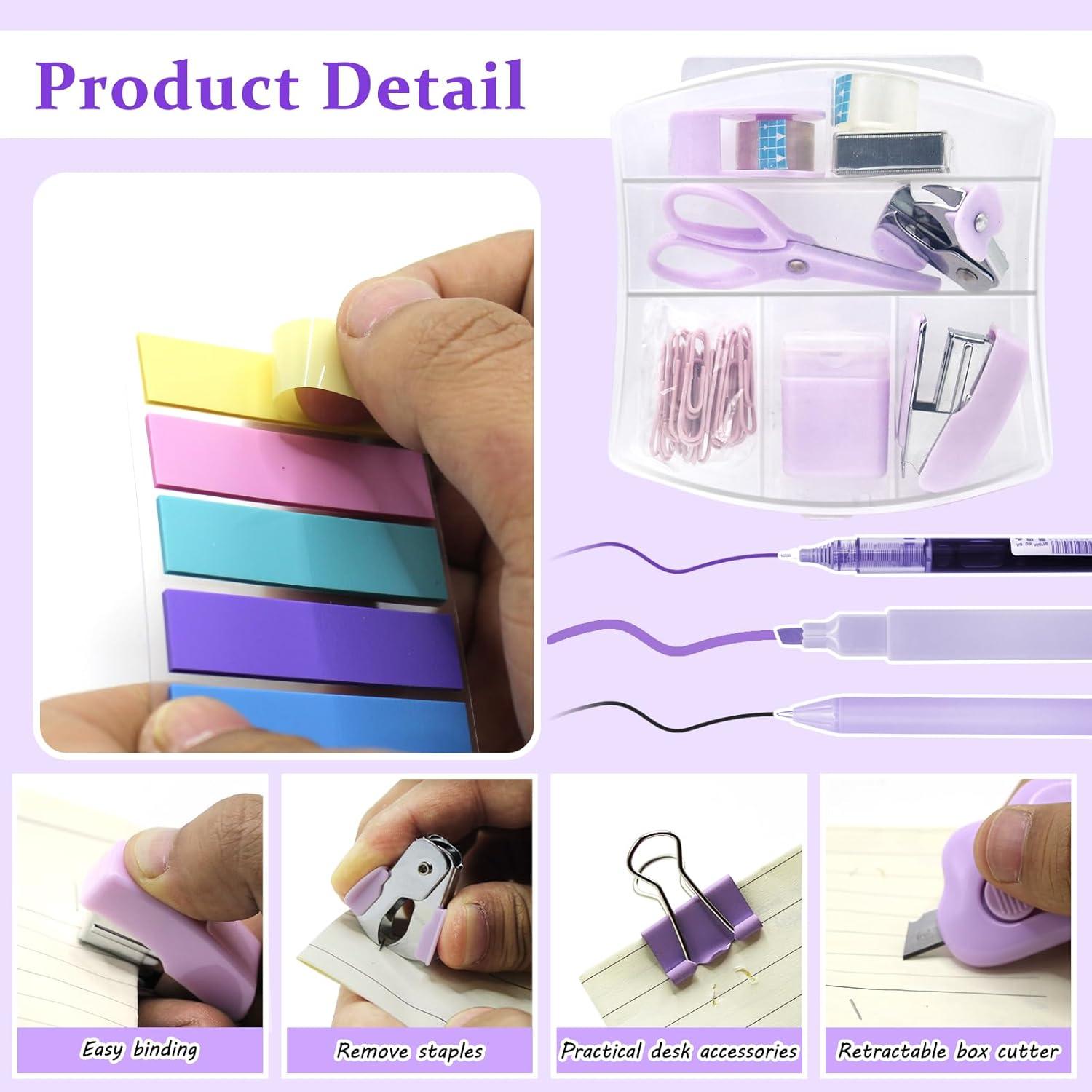 Kit de Suministros de Oficina Mini YUMOONI Púrpura