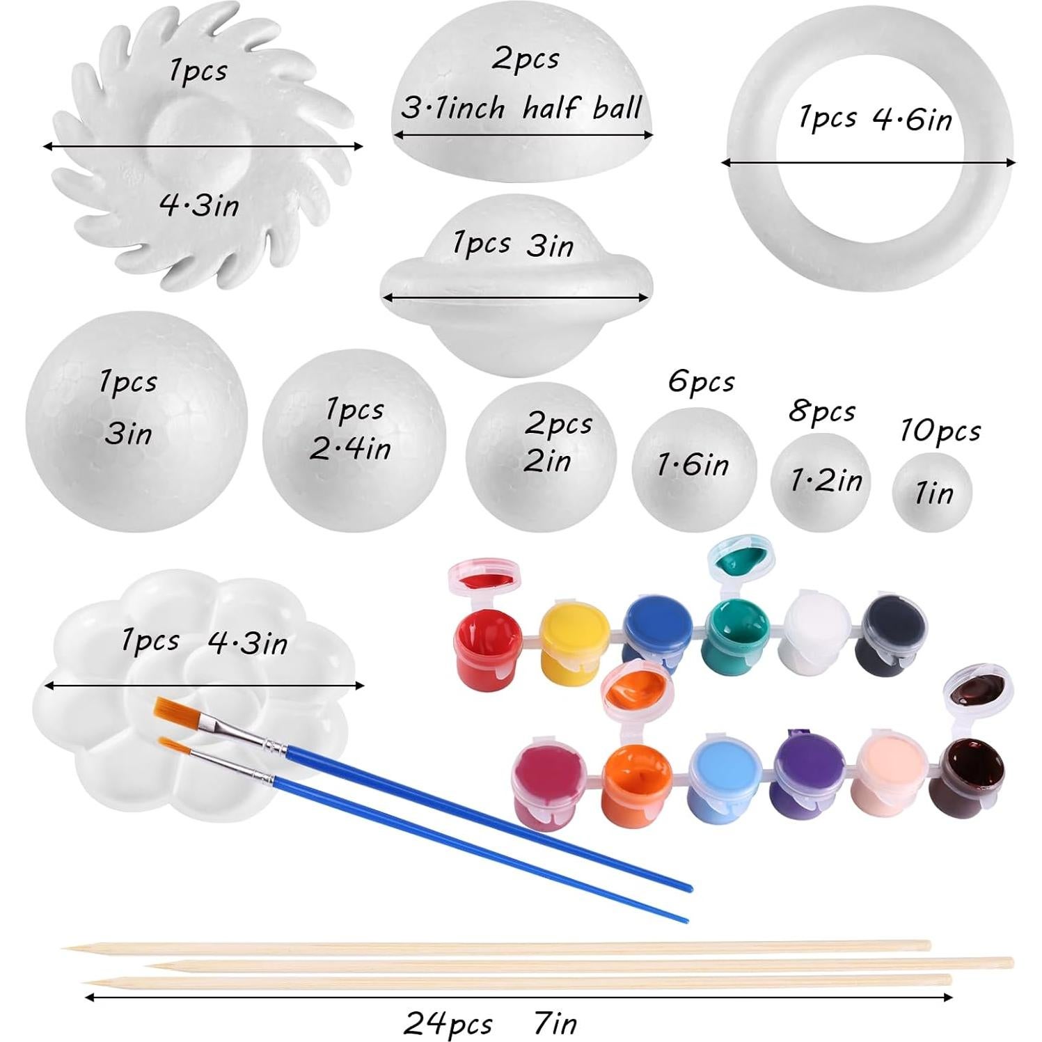 Kit de 72 Piezas Sistema Solar FFchuanhe - Espuma y Pintura