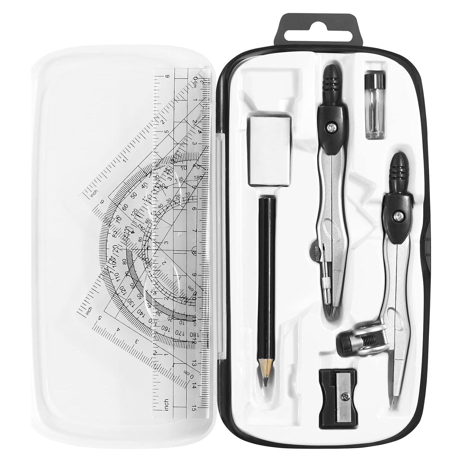 Juego de Geometría Unjoo 10 Piezas con Estuche Negro