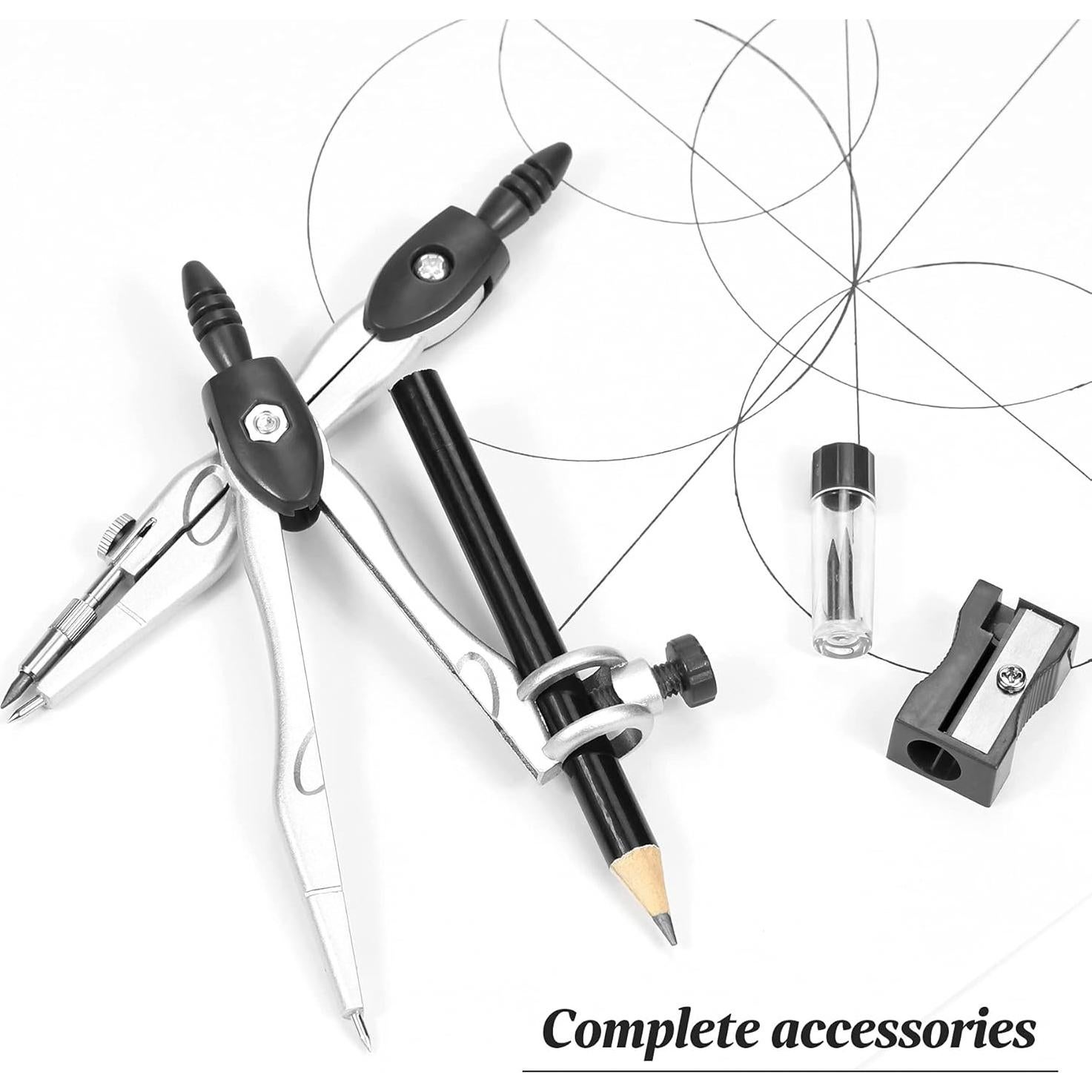 Juego de Geometría Unjoo 10 Piezas con Estuche Negro