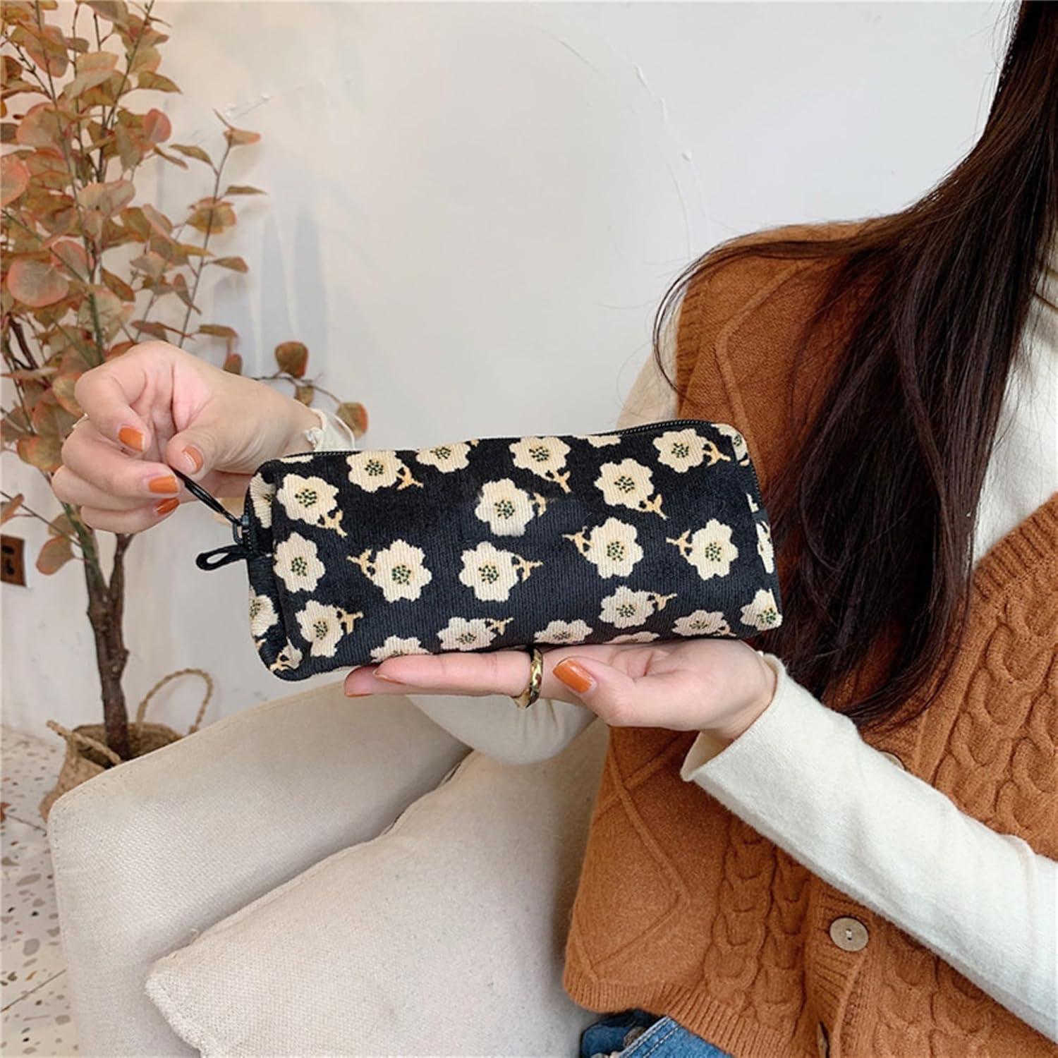 Estuche de Lápices SURBEAV Floral Negro 21x7x5.5 cm