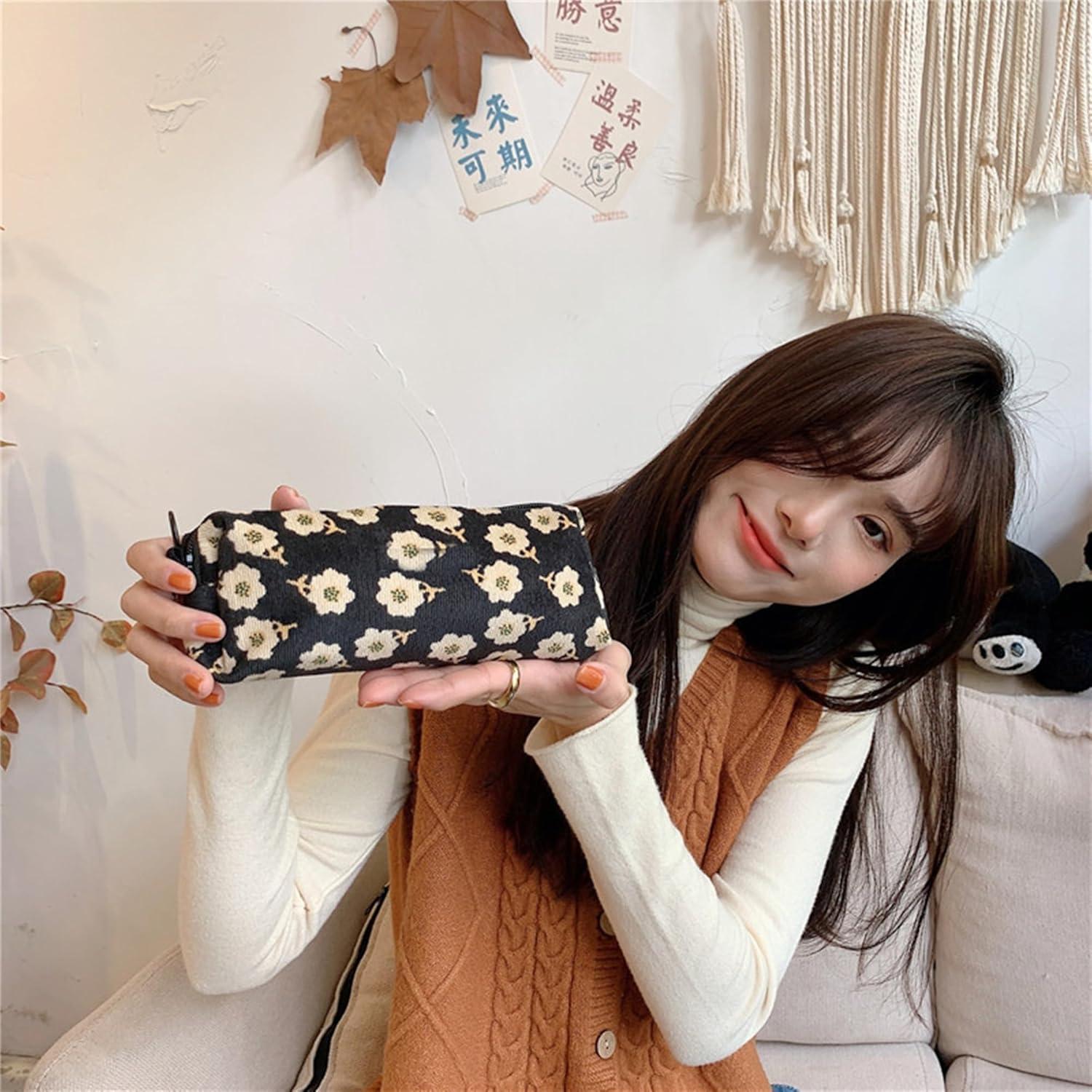 Estuche de Lápices SURBEAV Floral Negro 21x7x5.5 cm