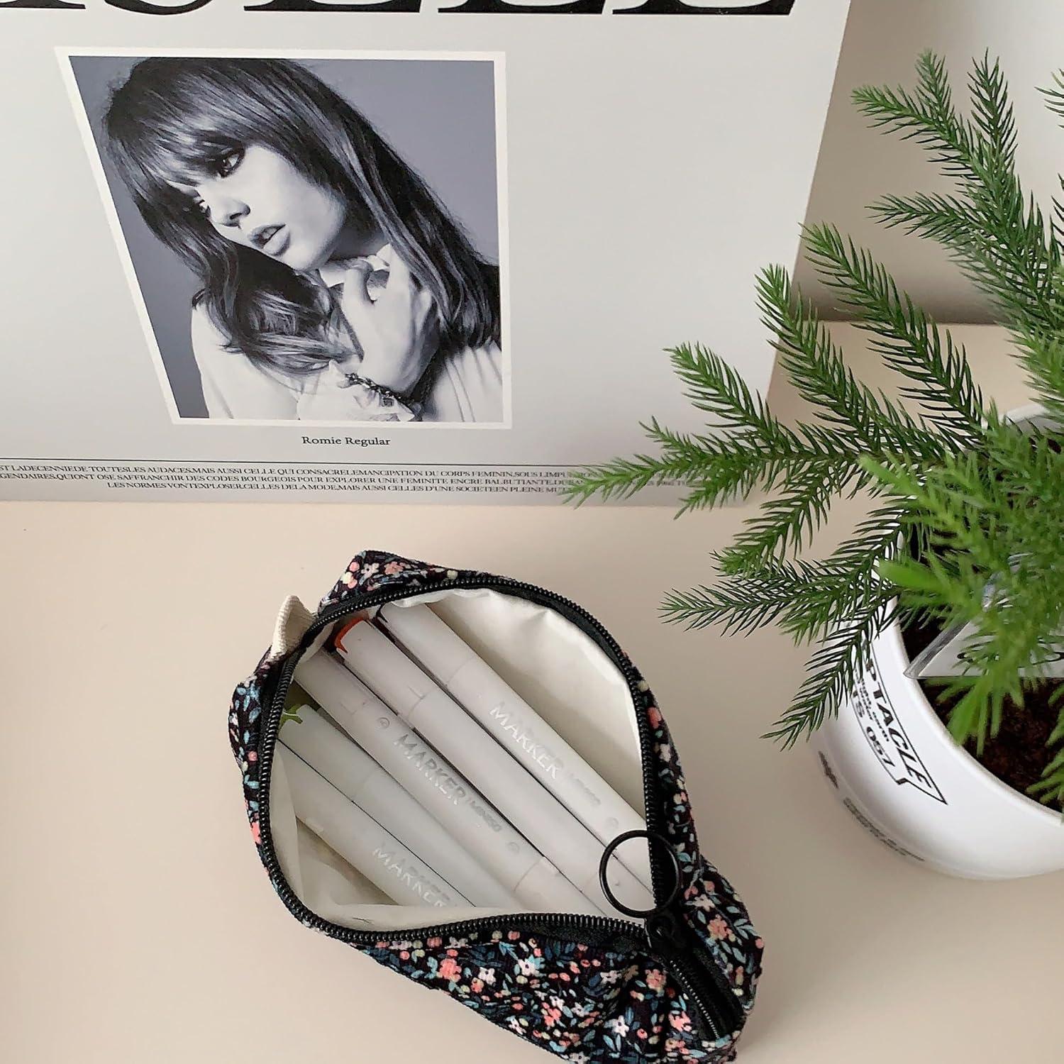 Estuche de Lápices SURBEAV Floral Negro 21x7x5.5 cm