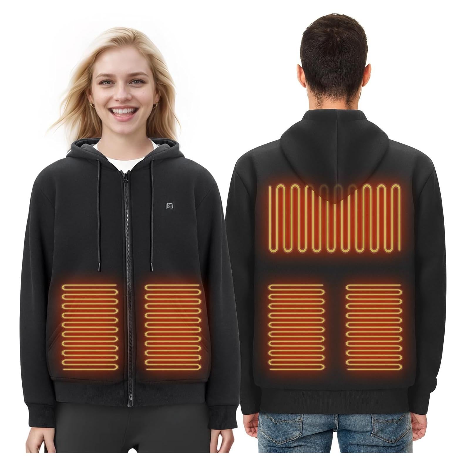 Sudadera Calentada Unisex VEVOR 7.4V 5 Zonas Calor Rápido