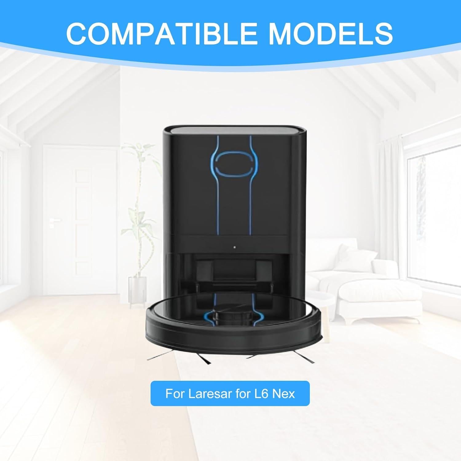 Kit de Repuesto para Aspiradora Robot Laresar L6 Nex - 1 Cepillo, 4 Bolsas, 2 Filtros