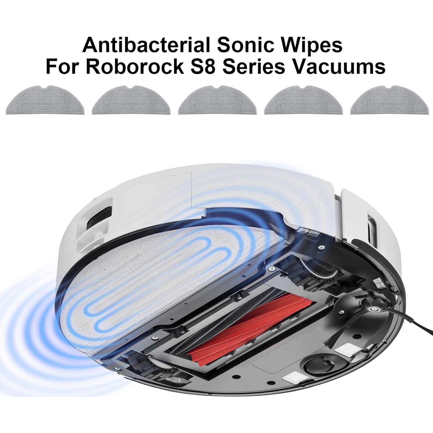 5 Almohadillas de Mopa Microfibra para Roborock S8 Pro Ultra