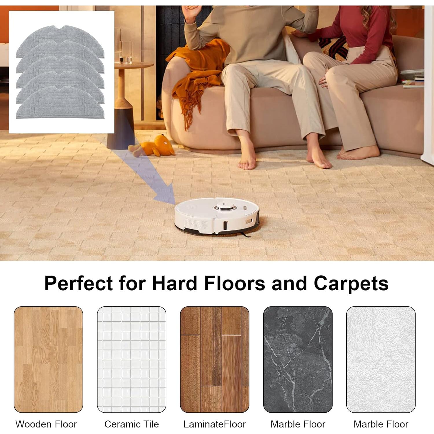 5 Almohadillas de Mopa Microfibra para Roborock S8 Pro Ultra