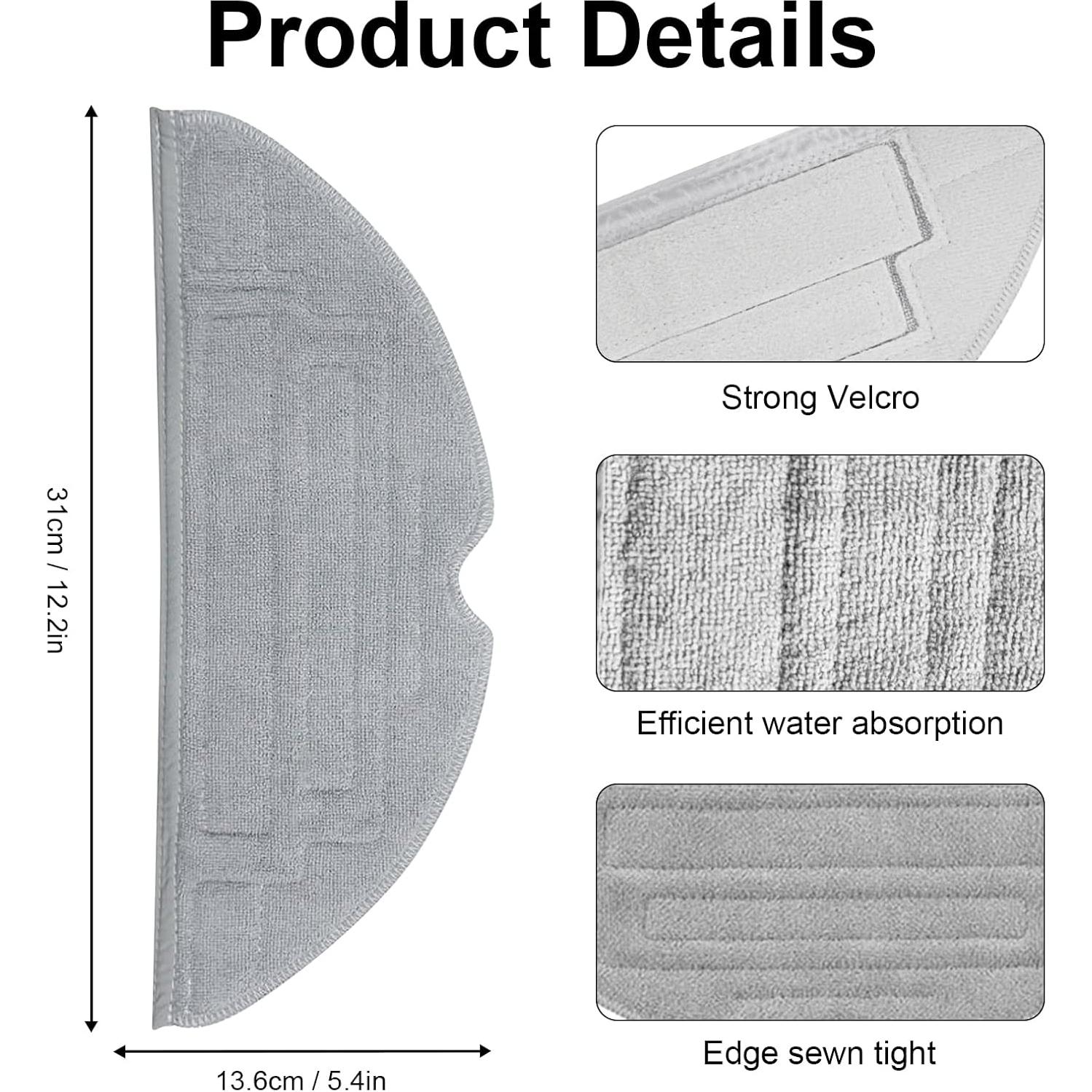 5 Almohadillas de Mopa Microfibra para Roborock S8 Pro Ultra