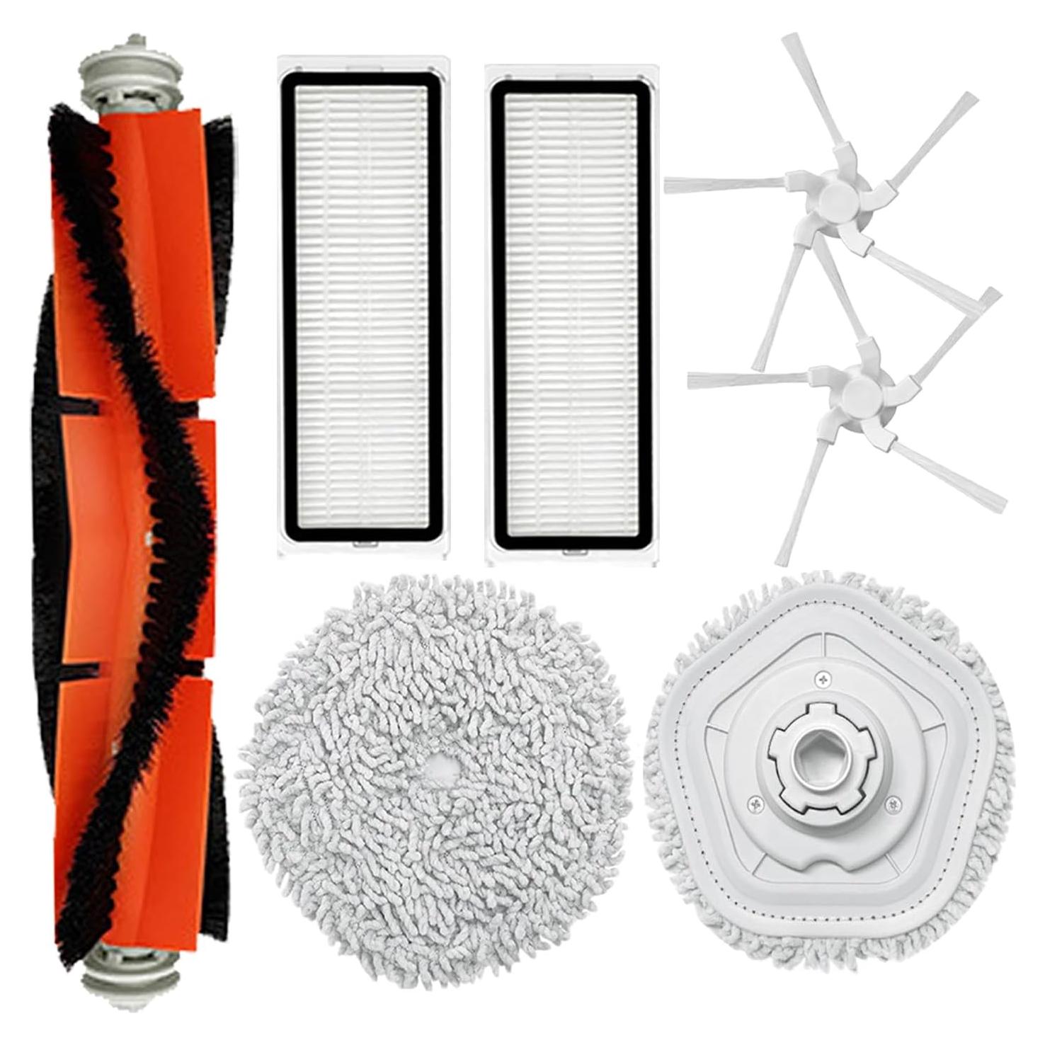 Accesorios de Reemplazo para Aspiradora Dreametech W10/W10 Pro - 1 Cepillo Principal, 2 Laterales, 2 Filtros HEPA, 2 Paños de Mopa