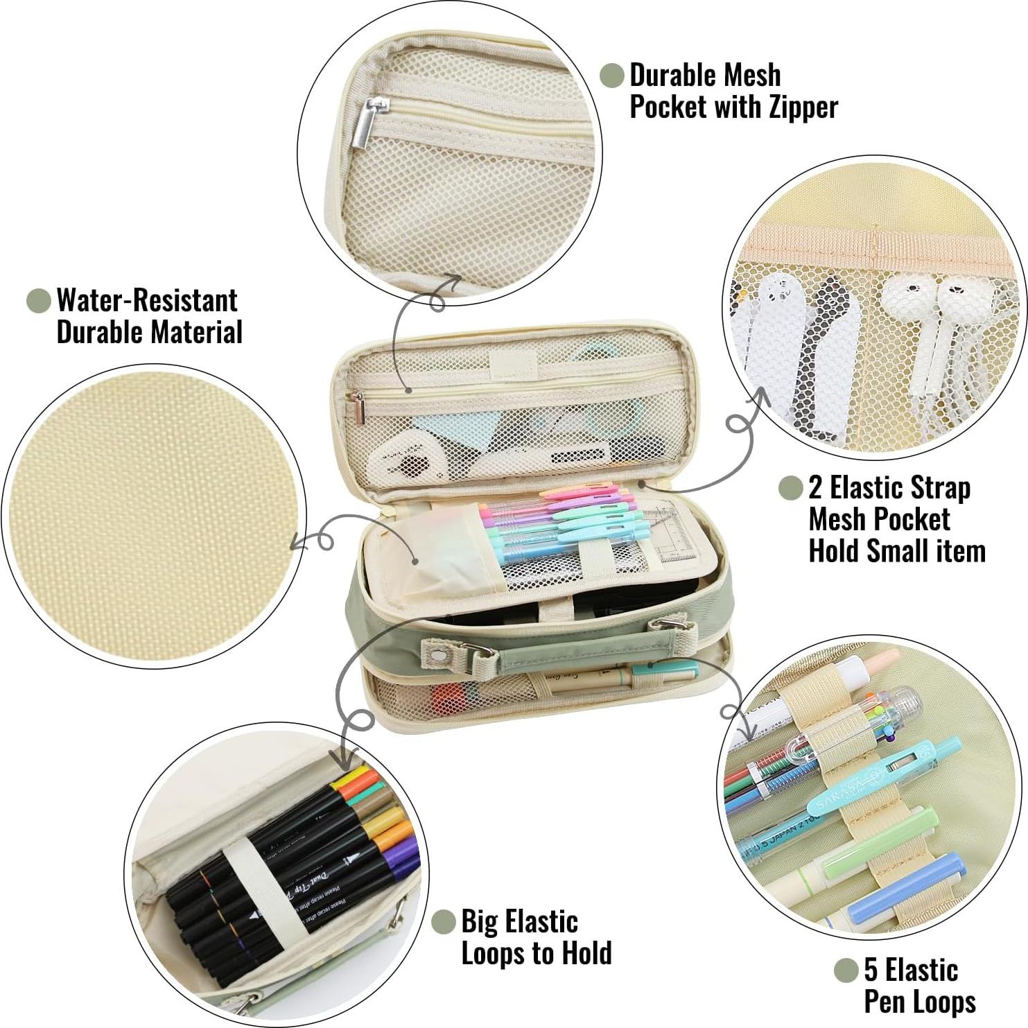 Estuche de Lápices JOINPRO Verde Gran Capacidad 24x12x7cm