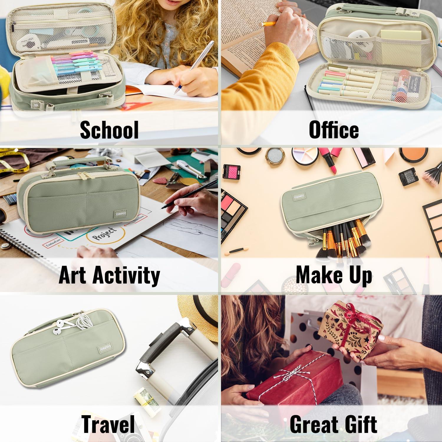 Estuche de Lápices JOINPRO Verde Gran Capacidad 24x12x7cm