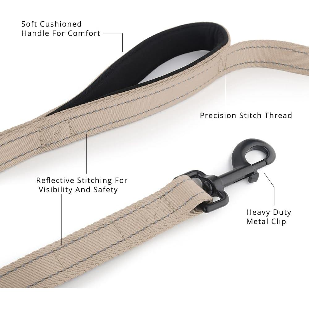 Correa para Perros Plutus Pet Doble Mango 1.2m Beige Resistente