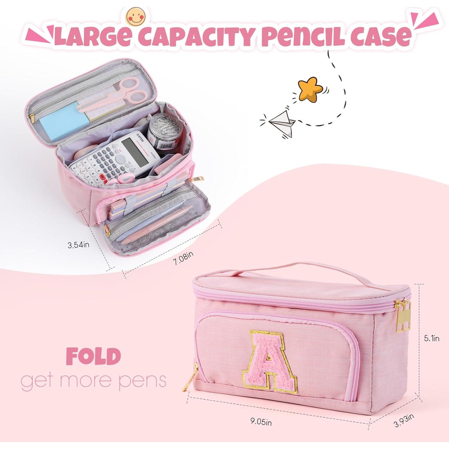 Estuche de Lápices Rosa YOOLIFE con Inicial 23x10x13 cm
