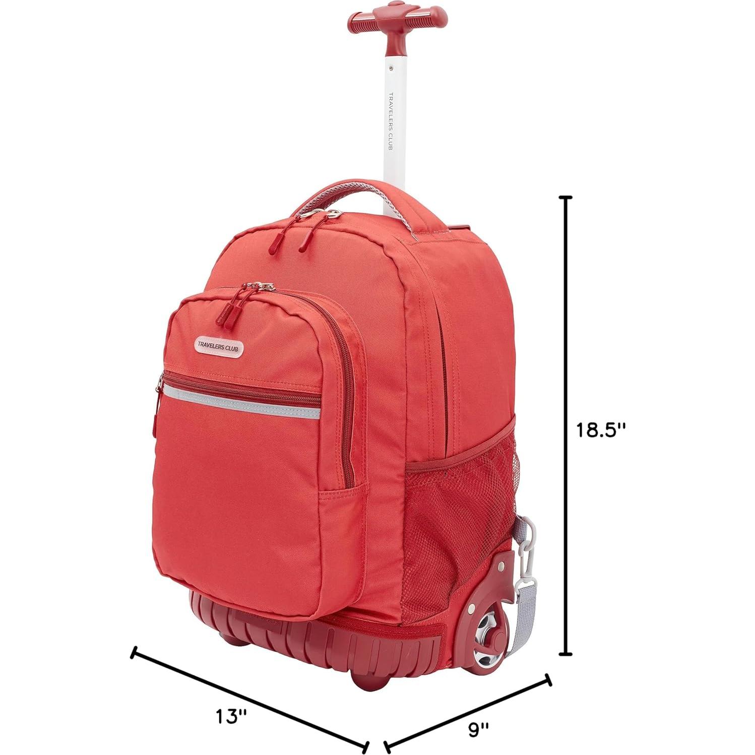Mochila con ruedas Travelers Club 45.72 cm Roja
