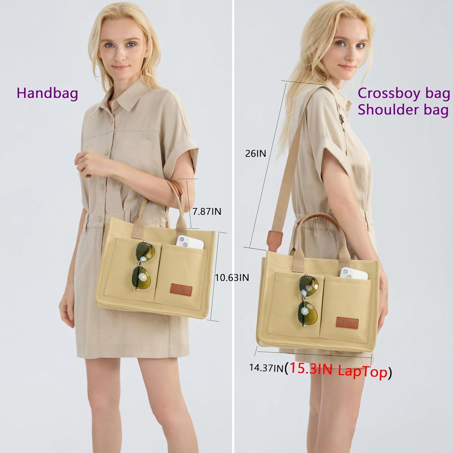 Bolsa de Lona Grande para Mujeres TQ1-6 con Múltiples Bolsillos