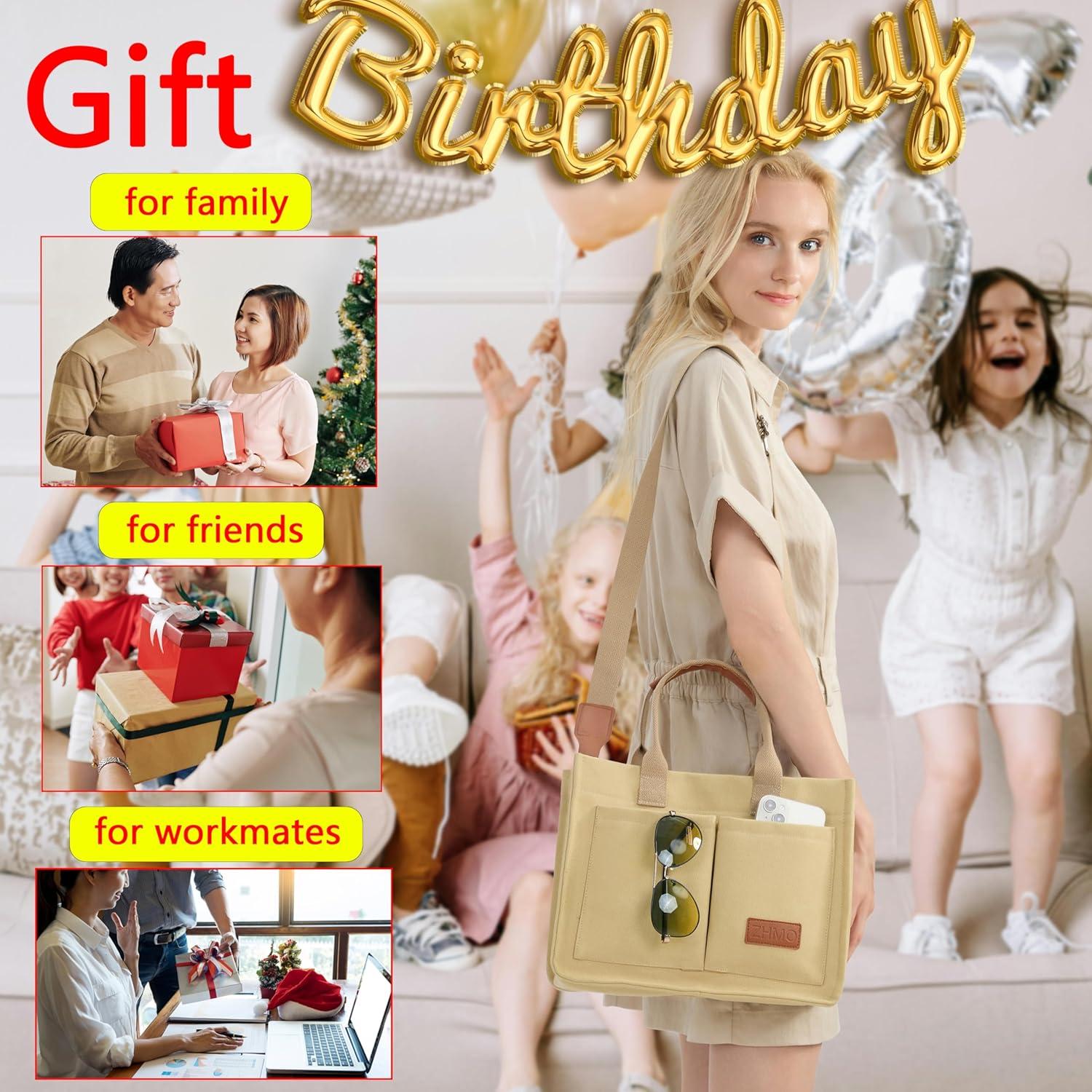 Bolsa de Lona Grande para Mujeres TQ1-6 con Múltiples Bolsillos