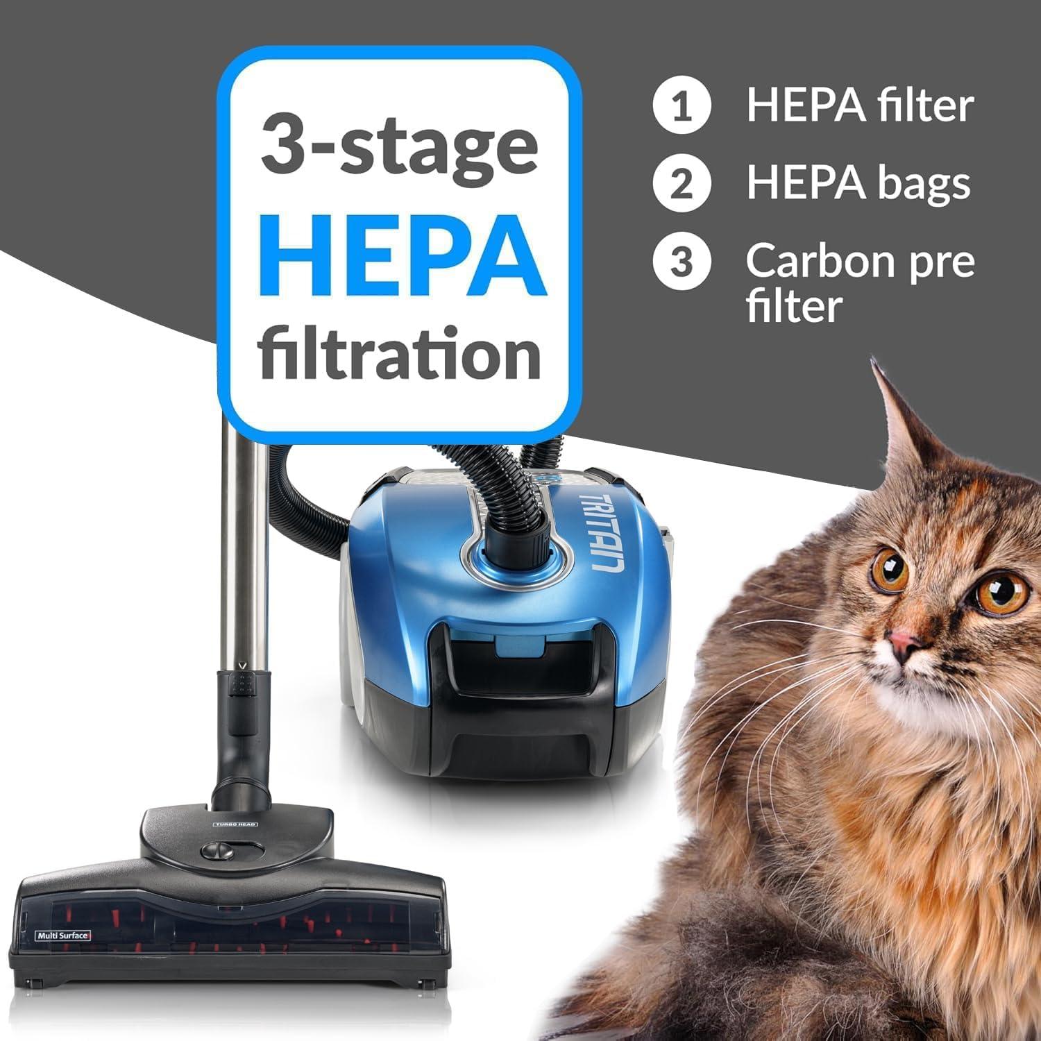 Aspiradora de Cilindro Prolux Tritan Azul con Filtro HEPA