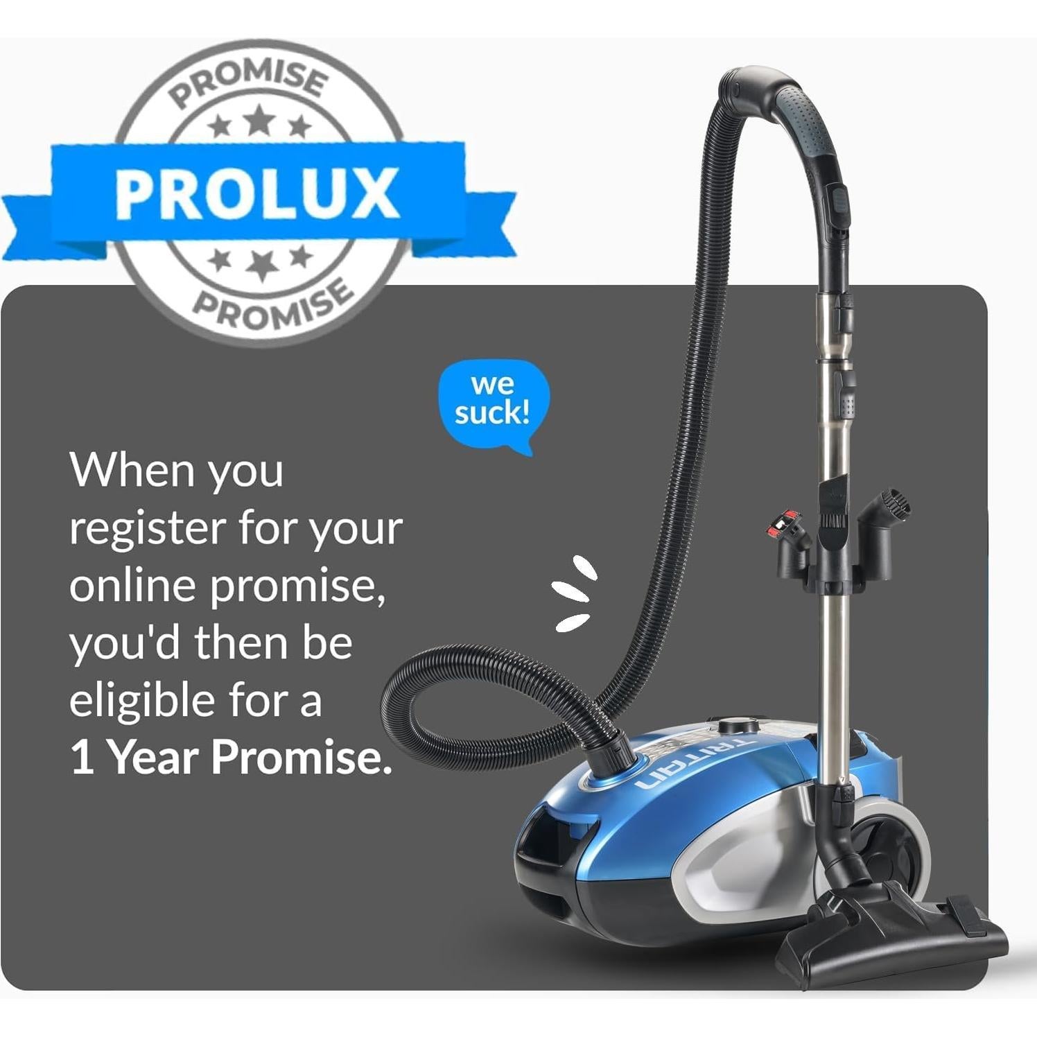 Aspiradora de Cilindro Prolux Tritan Azul con Filtro HEPA