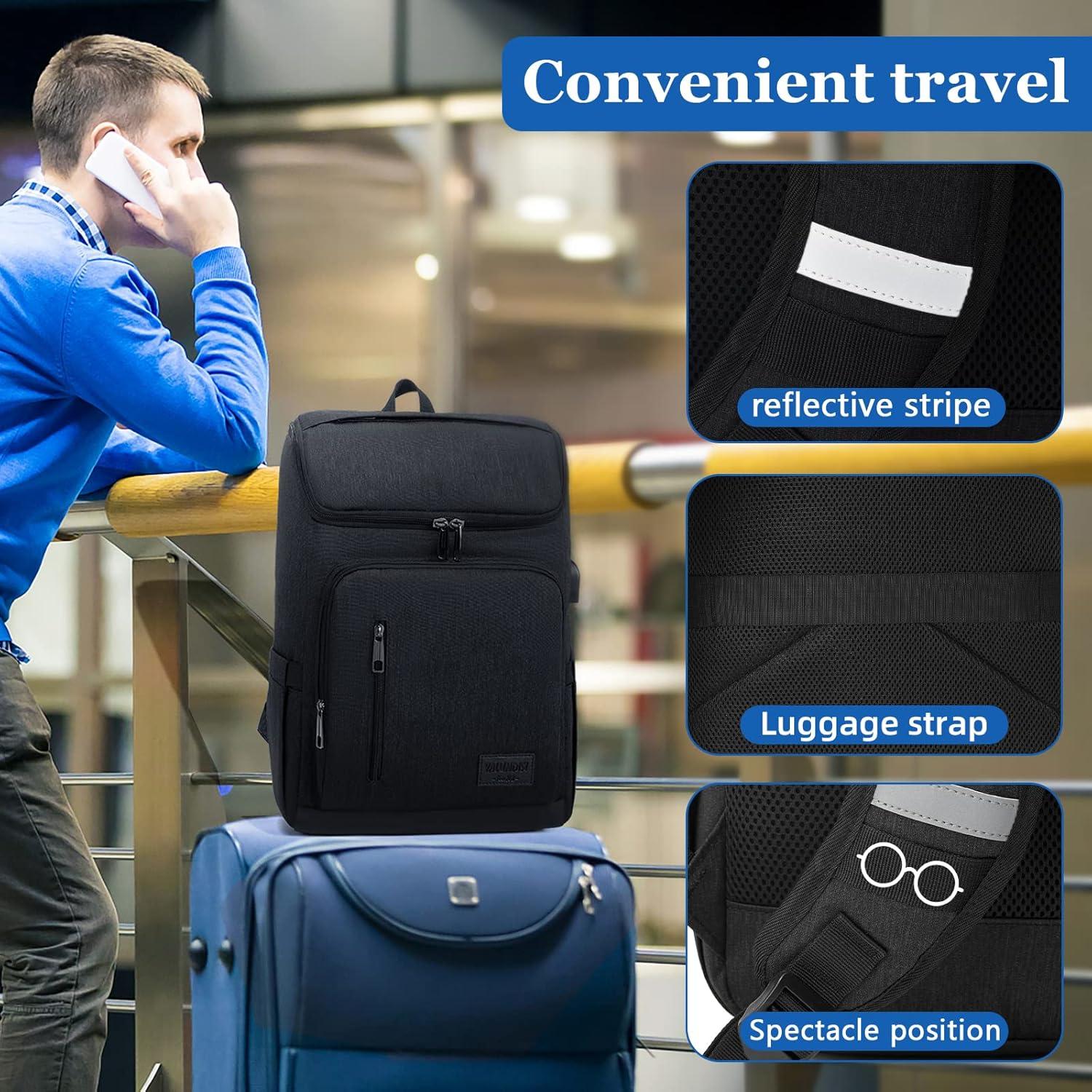 Mochila YALUNDISI para Laptop 15.6" Negra con Carga USB