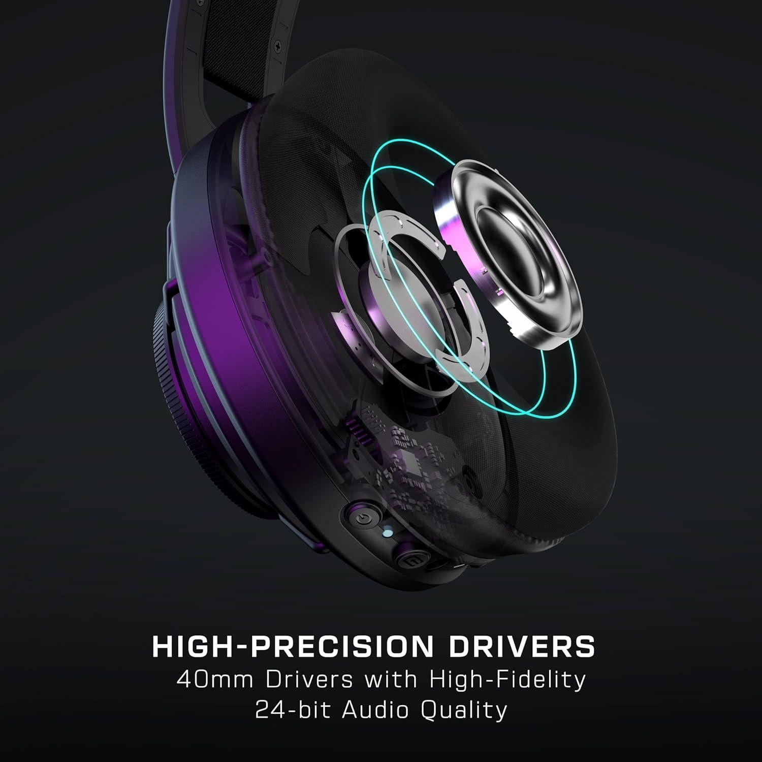 Atlas Air Wireless Open Back PC Gaming Headset - PC, PS5, PS4, Mobile - 24-bit High-Fidelity Audio, Broadcast Grade Mic, Bluetooth, Floating Earcup, Memory Foam Cushions, 50-Hr Battery