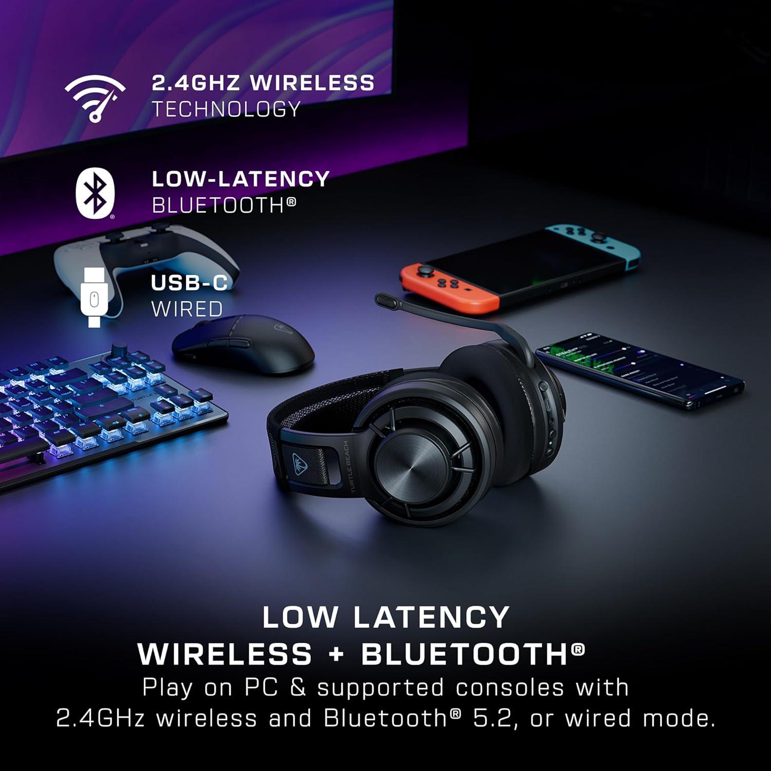 Atlas Air Wireless Open Back PC Gaming Headset - PC, PS5, PS4, Mobile - 24-bit High-Fidelity Audio, Broadcast Grade Mic, Bluetooth, Floating Earcup, Memory Foam Cushions, 50-Hr Battery