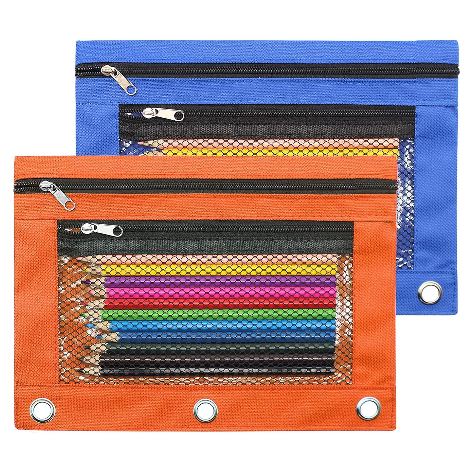 Estuche de Lápices Cinvo 2 Compartimentos Azul y Naranja