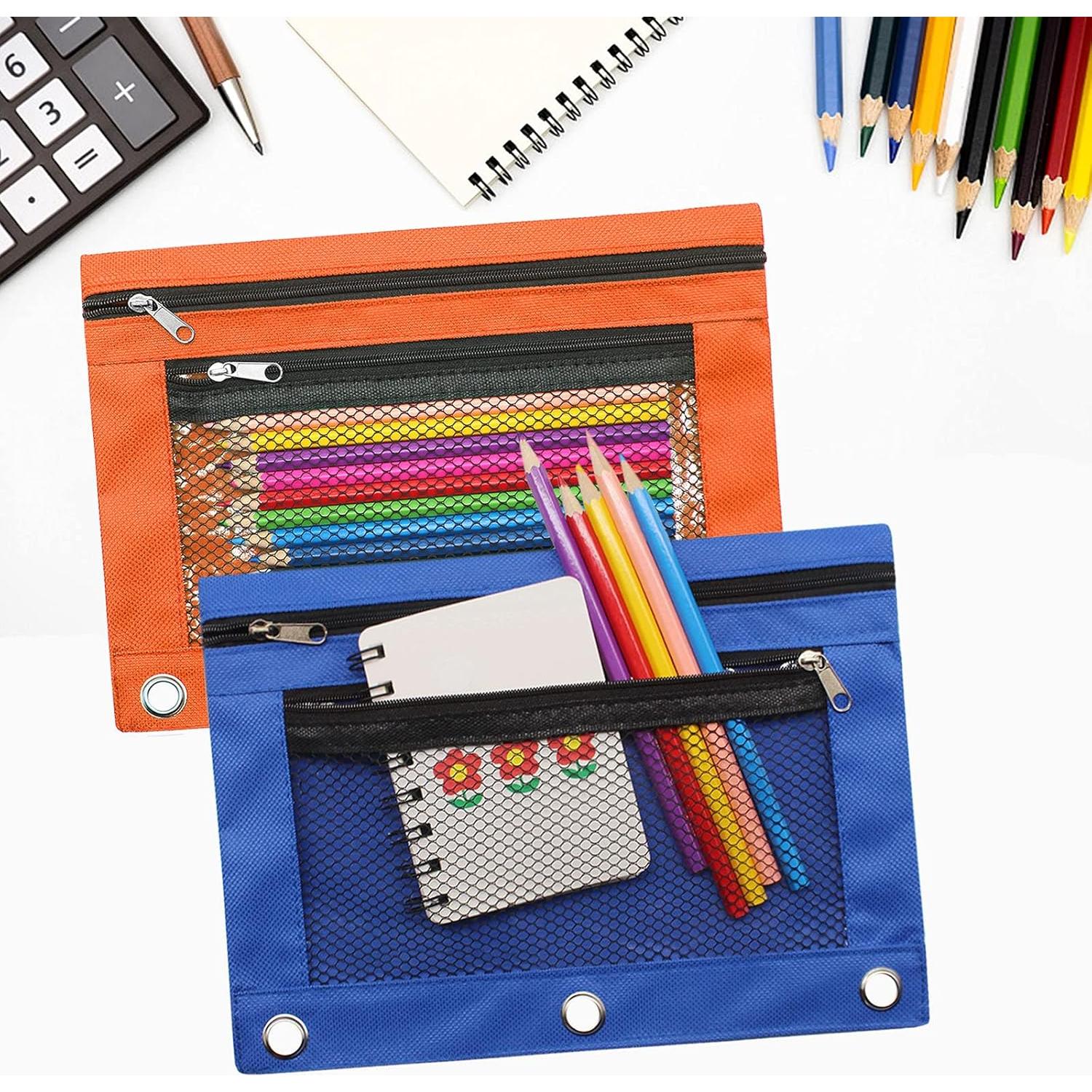 Estuche de Lápices Cinvo 2 Compartimentos Azul y Naranja