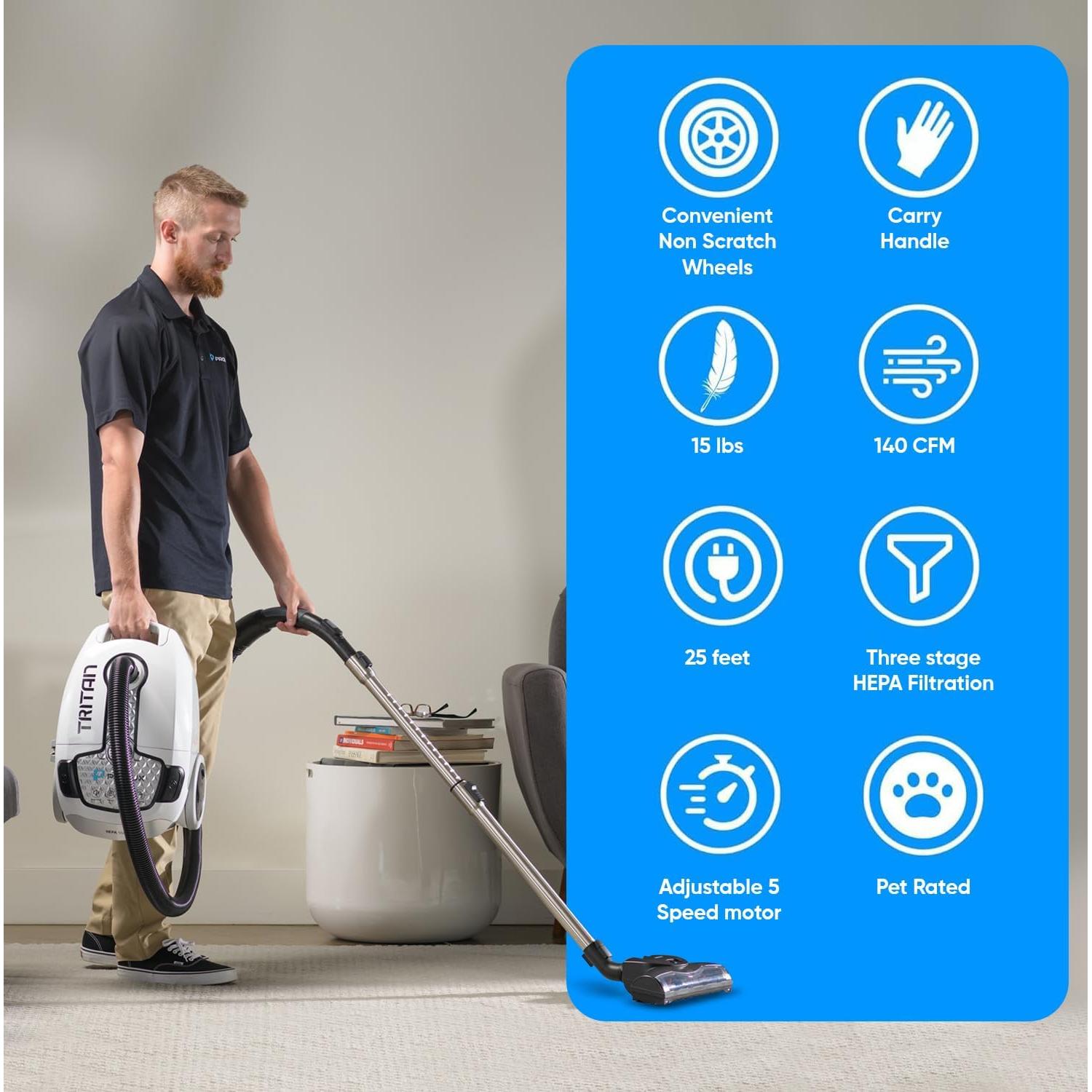 Aspiradora de Cilindro Prolux Tritan 1440W HEPA para Mascotas