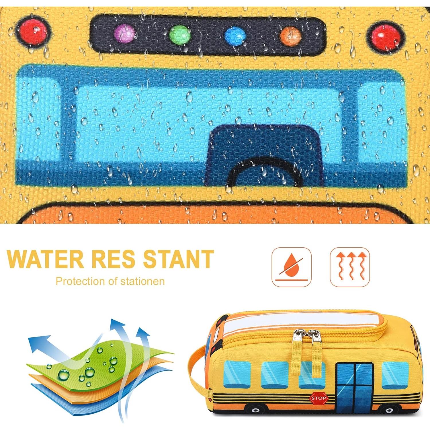 Estuche de Lápices LEDAOU Autobús Escolar Amarillo Kawaii