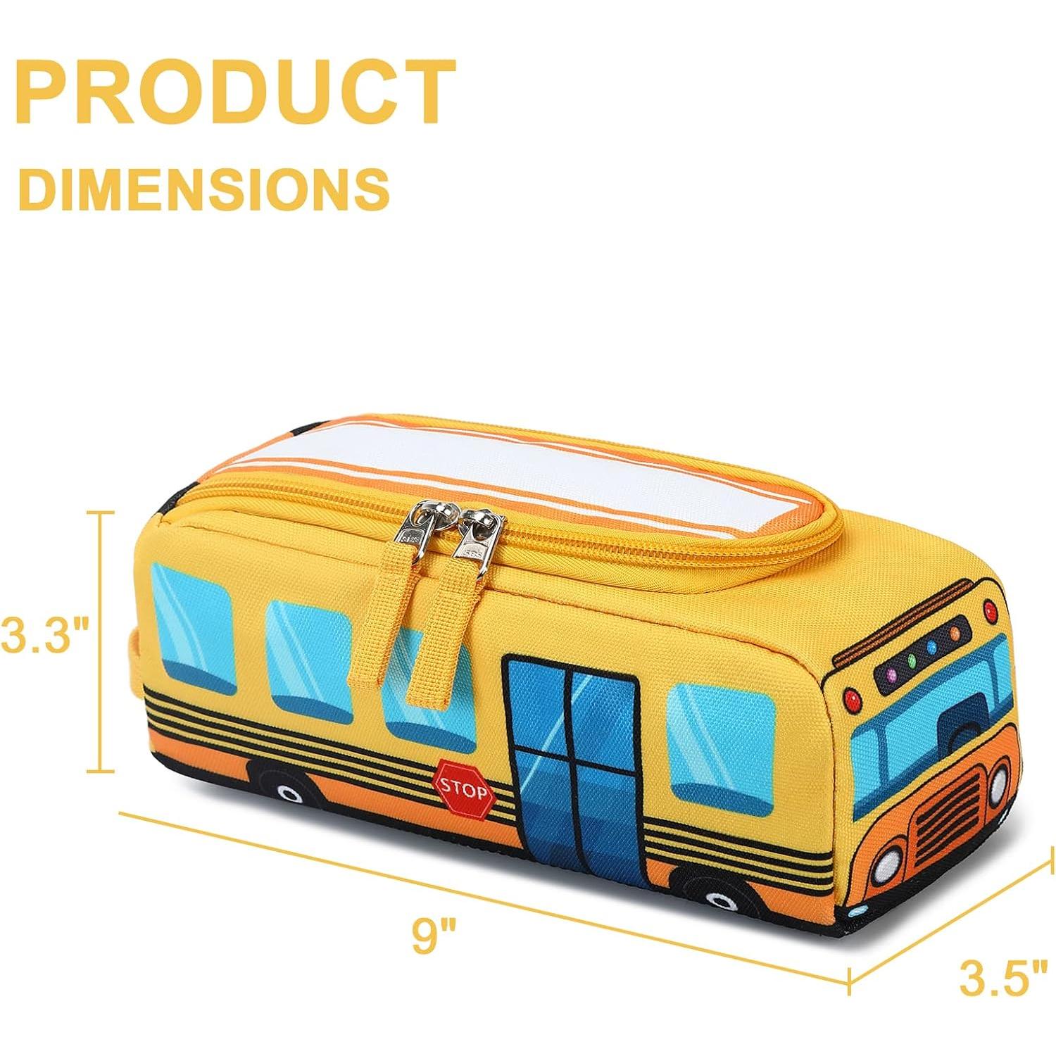 Estuche de Lápices LEDAOU Autobús Escolar Amarillo Kawaii