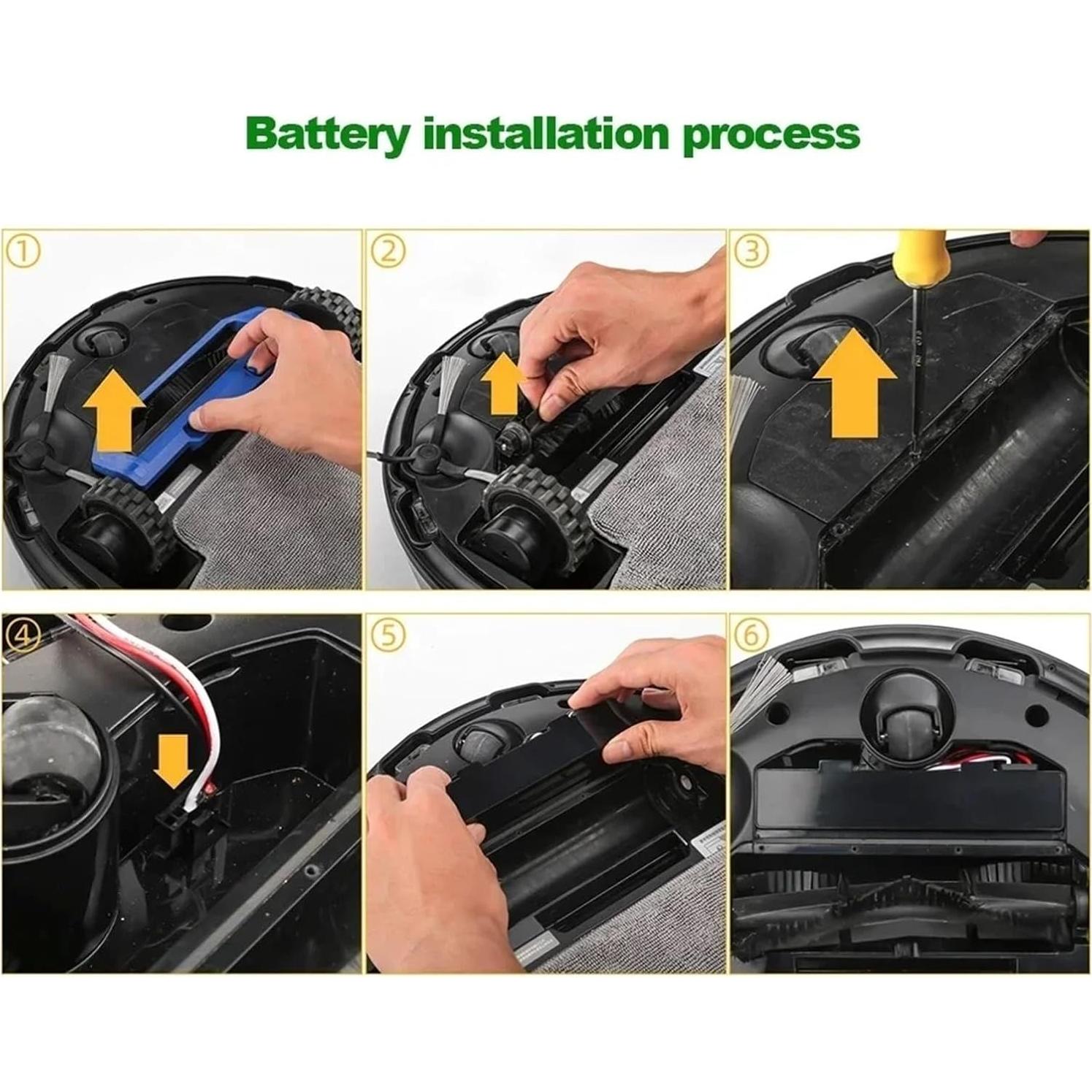 Replacement Battery，Compatible for Xiaomi，Compatible for Mijia，Compatible for Mi，Robot Vacuum-Mop P INR18650 MH1-4S1P-SC Sweeping Mopping Robot Vacuum Cleaner(6800mAh-14.4V)