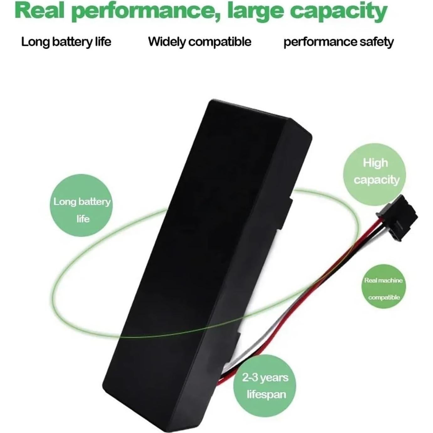 Replacement Battery，Compatible for Xiaomi，Compatible for Mijia，Compatible for Mi，Robot Vacuum-Mop P INR18650 MH1-4S1P-SC Sweeping Mopping Robot Vacuum Cleaner(6800mAh-14.4V)